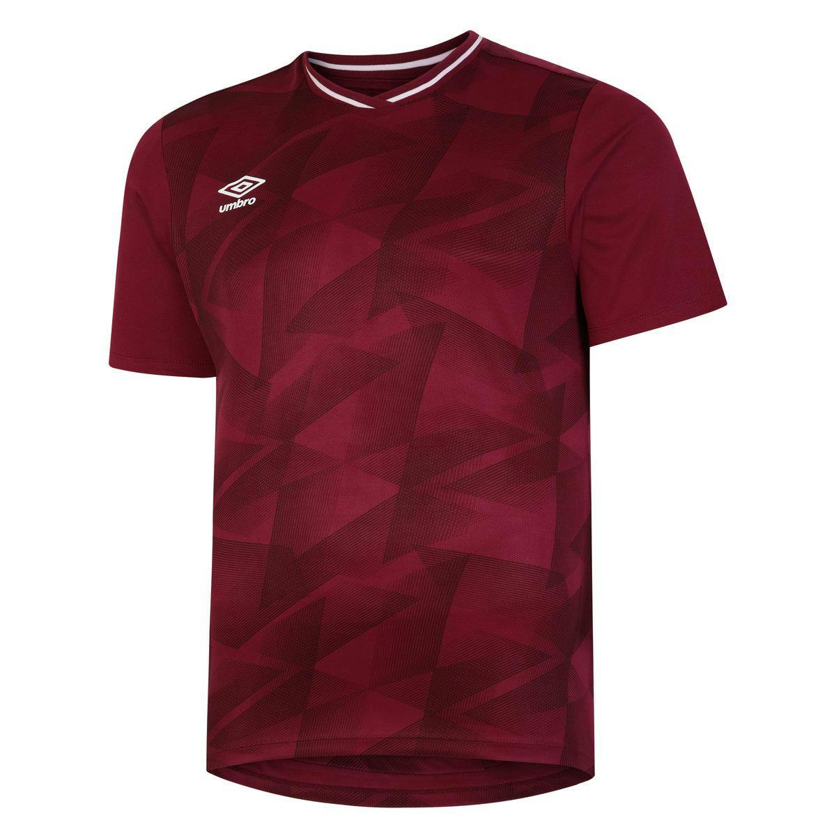 Umbro Red Kids Triassic Short-Sleeved Jersey - Claret /Tawny Port - 7-8 Years - Claret /Tawny Port - 100% Polyester