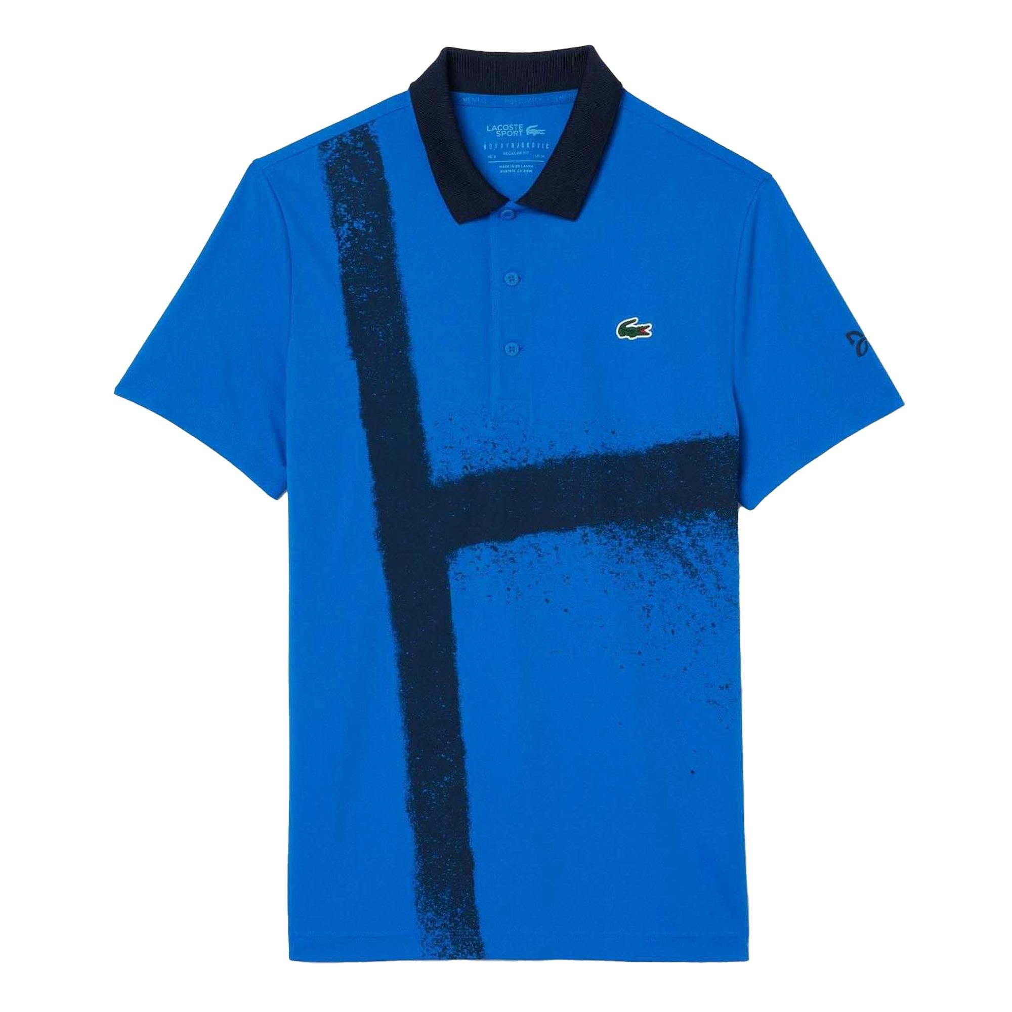 Lacoste Men's Blue Novak Djokovic Tennis Polo Shirt - Xs - 100% Polyester