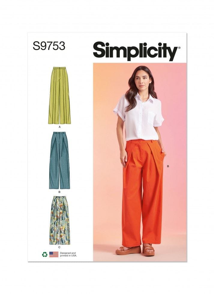 Simplicity Women's Sewing Pattern 9753, Trousers For D5 (4-6-8-10-12) - Intermediate - D5 (4-6-8-10-12)