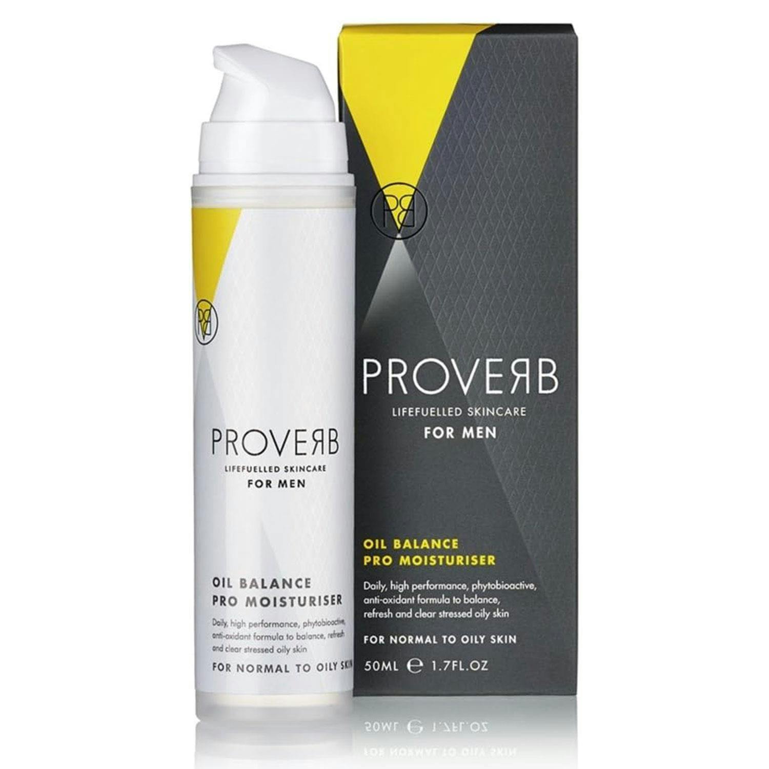 Aquarius Men's Cream Proverb Pro Moisturiser Oil Balance Life Fuelled Daily Face 50Ml Gel