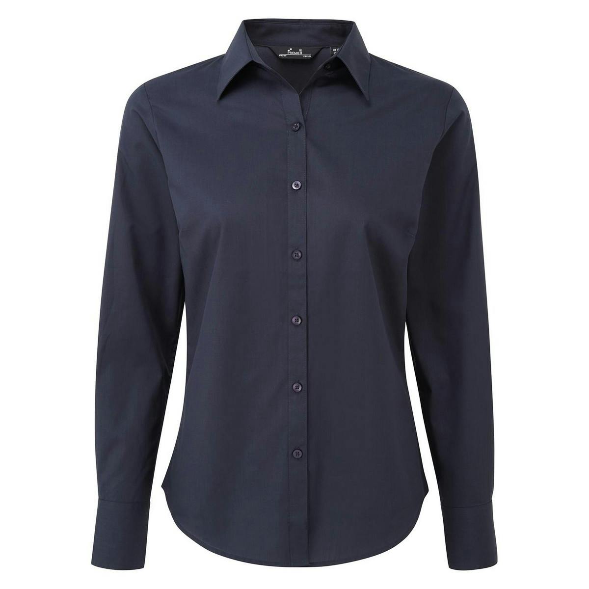 Premier Womens/Ladies Long-Sleeved Shirt (Navy) - Size 10 UK - Image 3