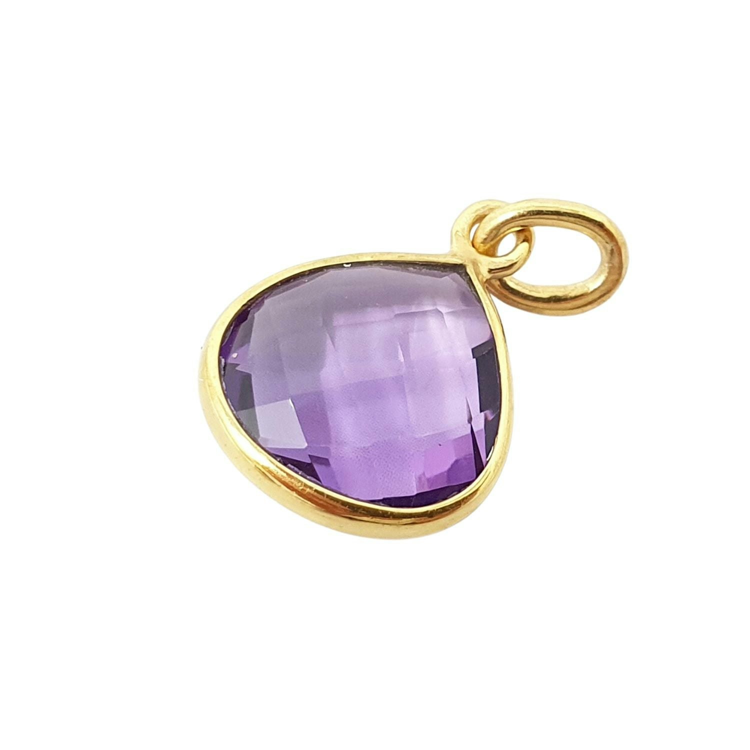 Harfi Gold Amethyst February Gemstone Vermeil Plated Pendant