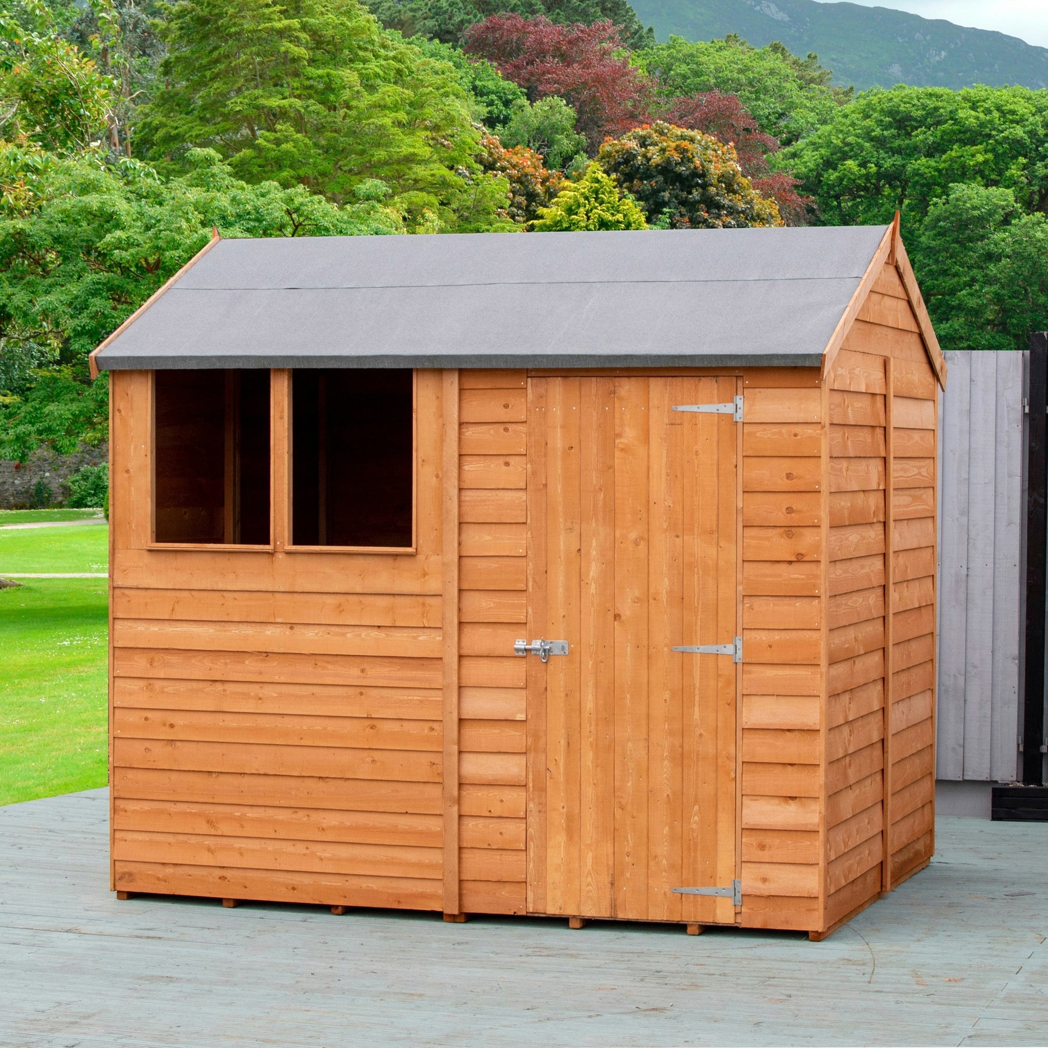 Rackhams Light/Green Overlap 8X6 Reverse Apex Amaryllis Storage Shed