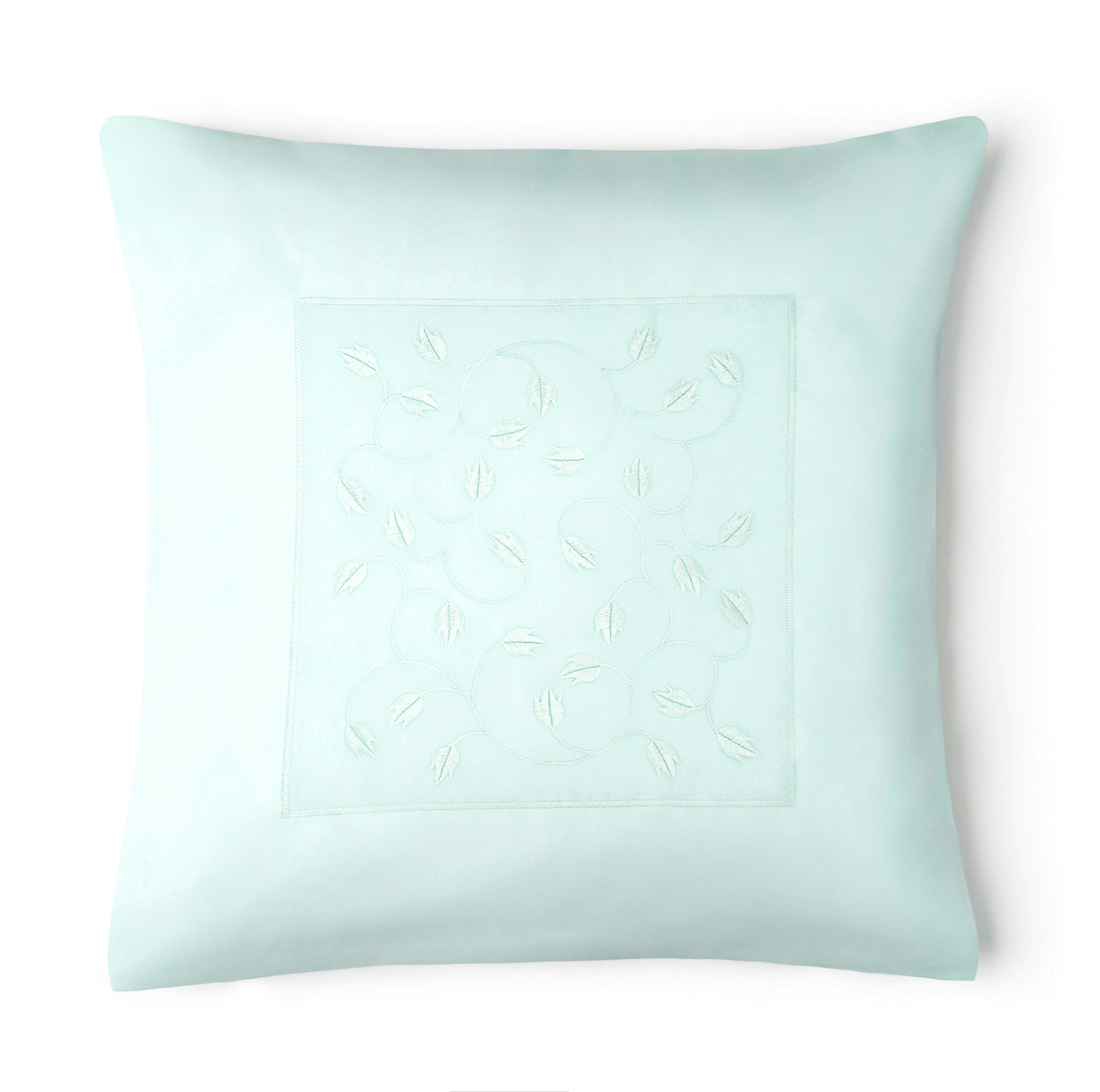Intimates Soft Pastel Leaf Detail Cushion - 43Cm X 43Cm - Emma