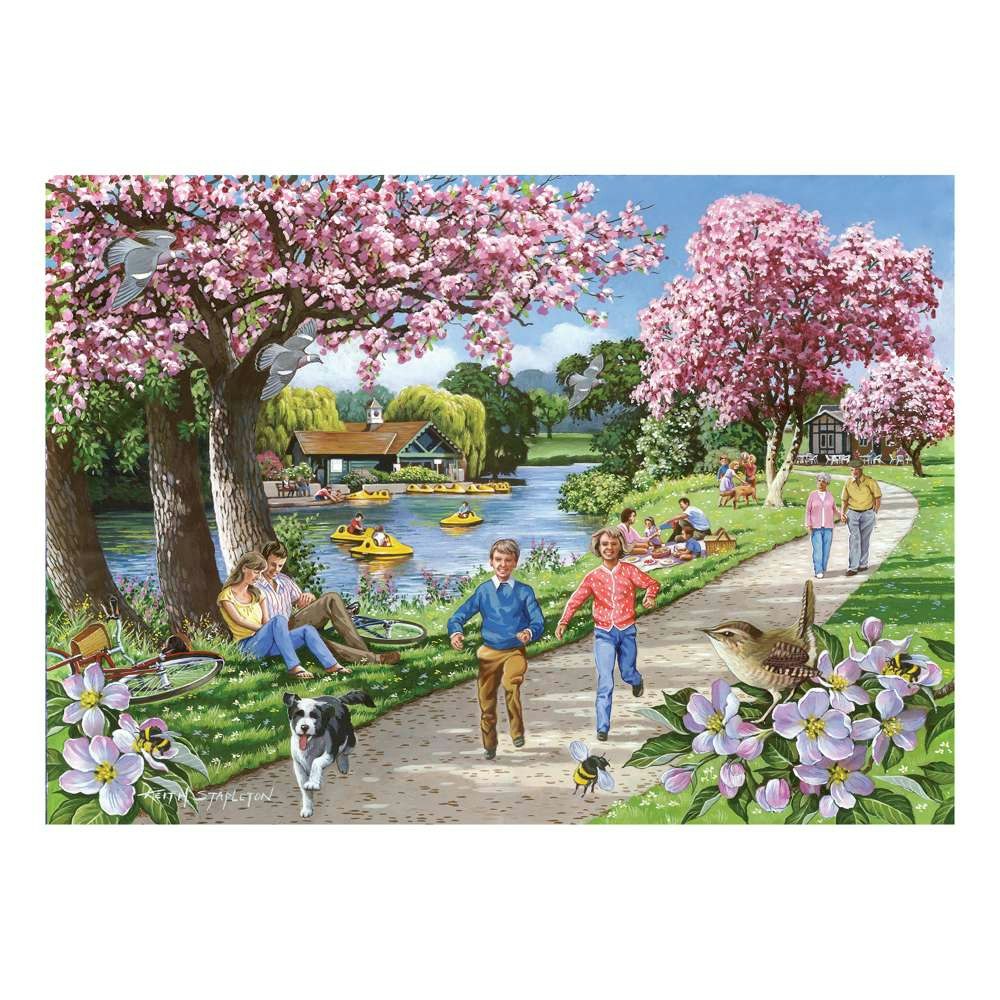 House of Puzzles Apple Blossom Time 1000 Piece Jigsaw Puzzle - Keith Stapleton Illustration - FSC Certified Board - Image 4
