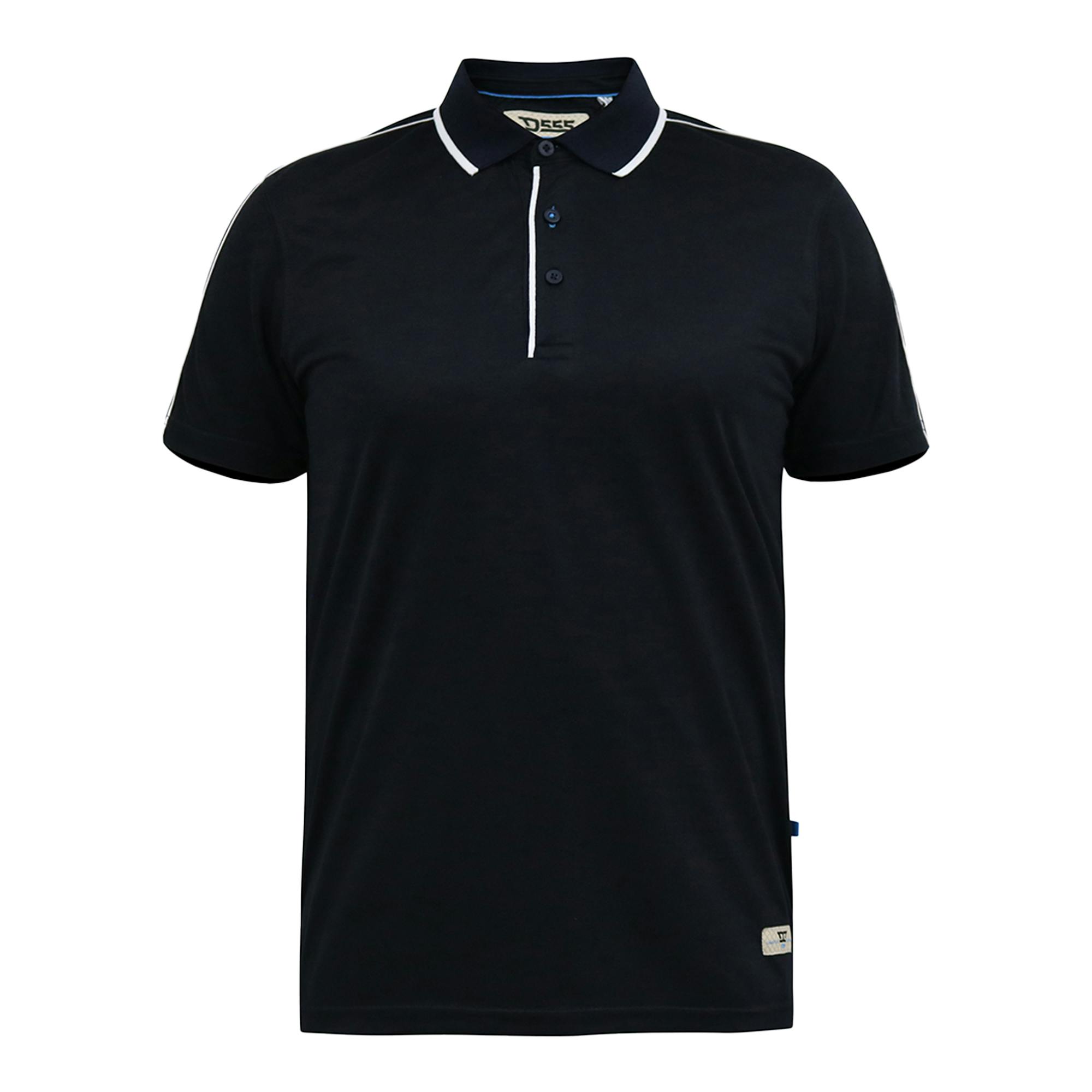 Duke Men's Dark D555 Sussex Tipped Jersey Contrast Piping Kingsize Polo Shirt - Navy - 4XL - Navy - 100% Cotton