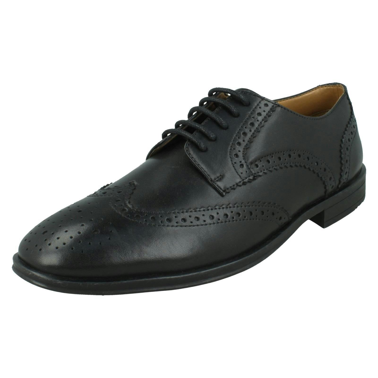 Thomas Blunt Men's Black Smart Wingtip Lace Up Leather Brogue Shoes A2201 - Uk 8