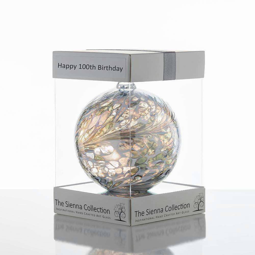 Rackhams Silver/Light 10Cm Friendship Ball - Happy 100Th Birthday