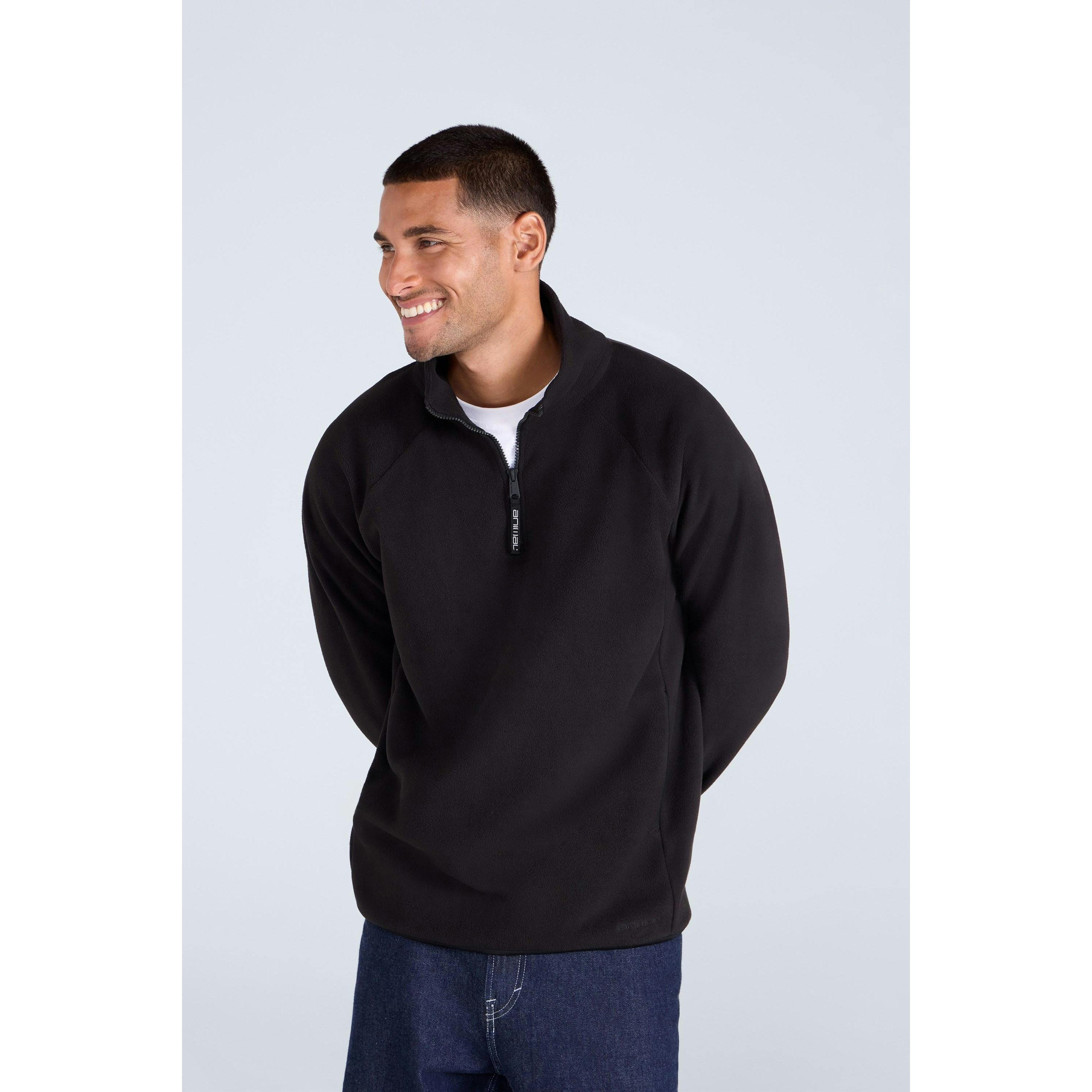 Animal Men's Black Stockholm Half Zip Fleece Top - Jet - Xxl - Jet - 100% Mixed