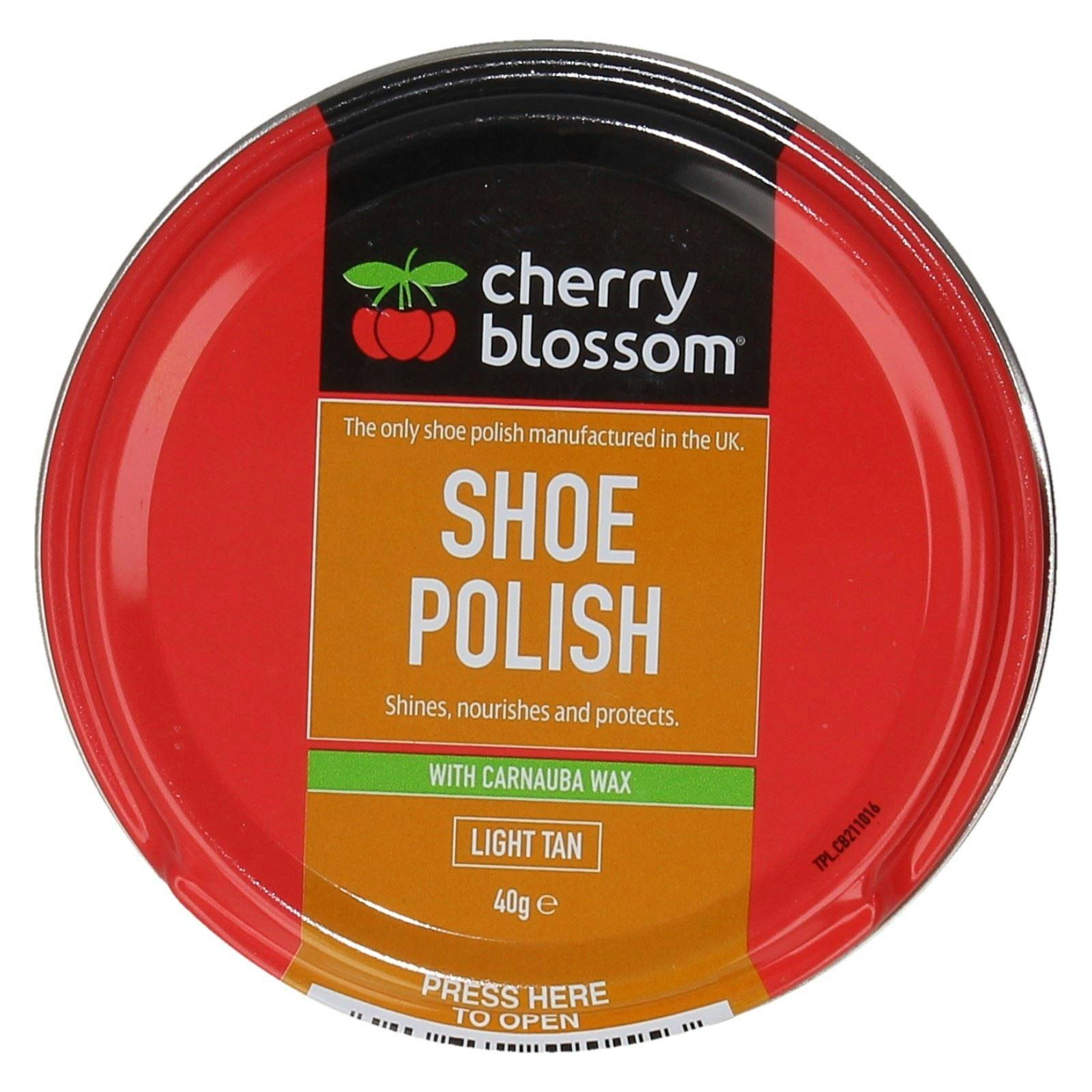 Cherry Blossom Light/Brown Shoe Polish With Carnauba Wax - Tan (Brown) - 40G
