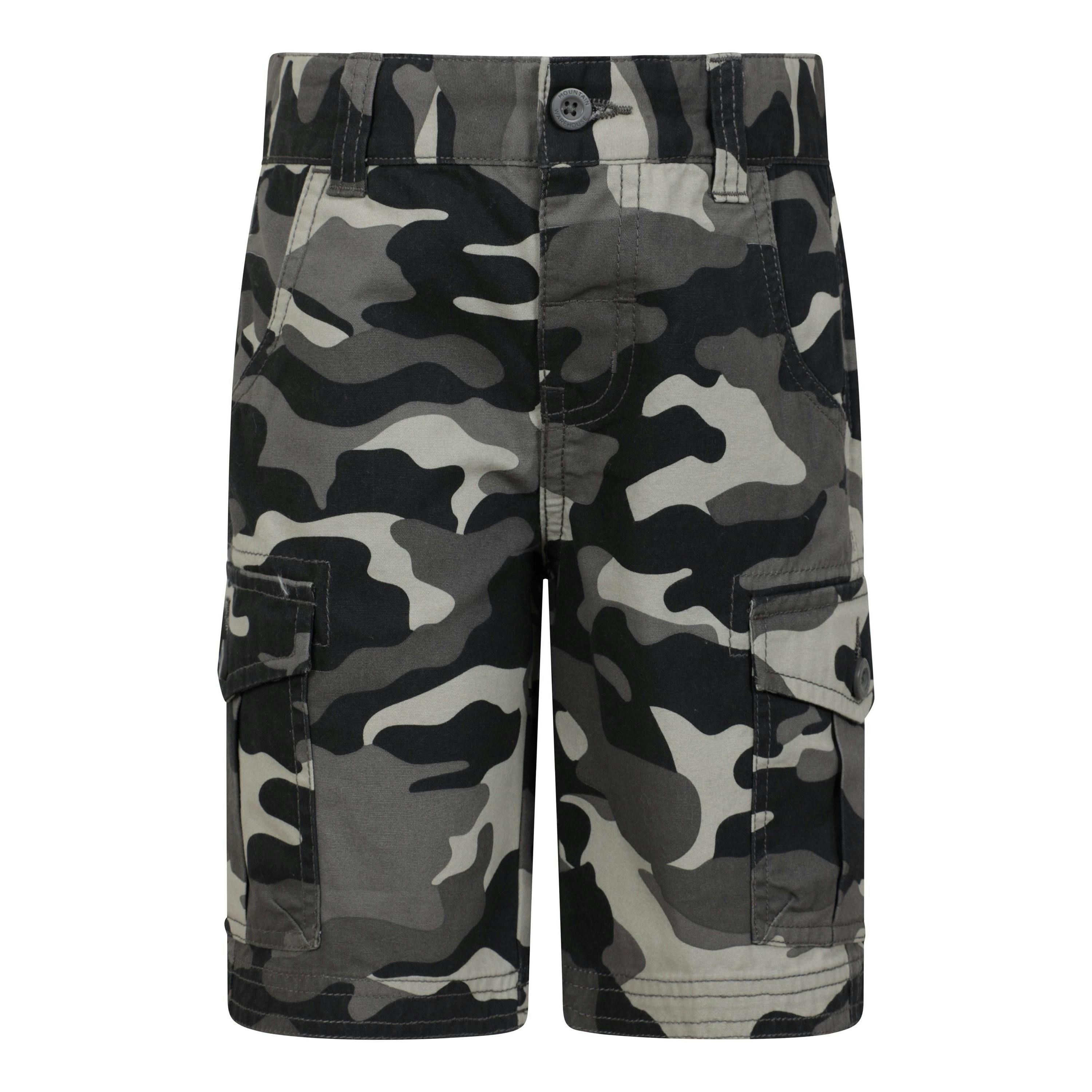 Mountain Warehouse Black Kids Camo Cargo Shorts - 13 Years - 100% Cotton