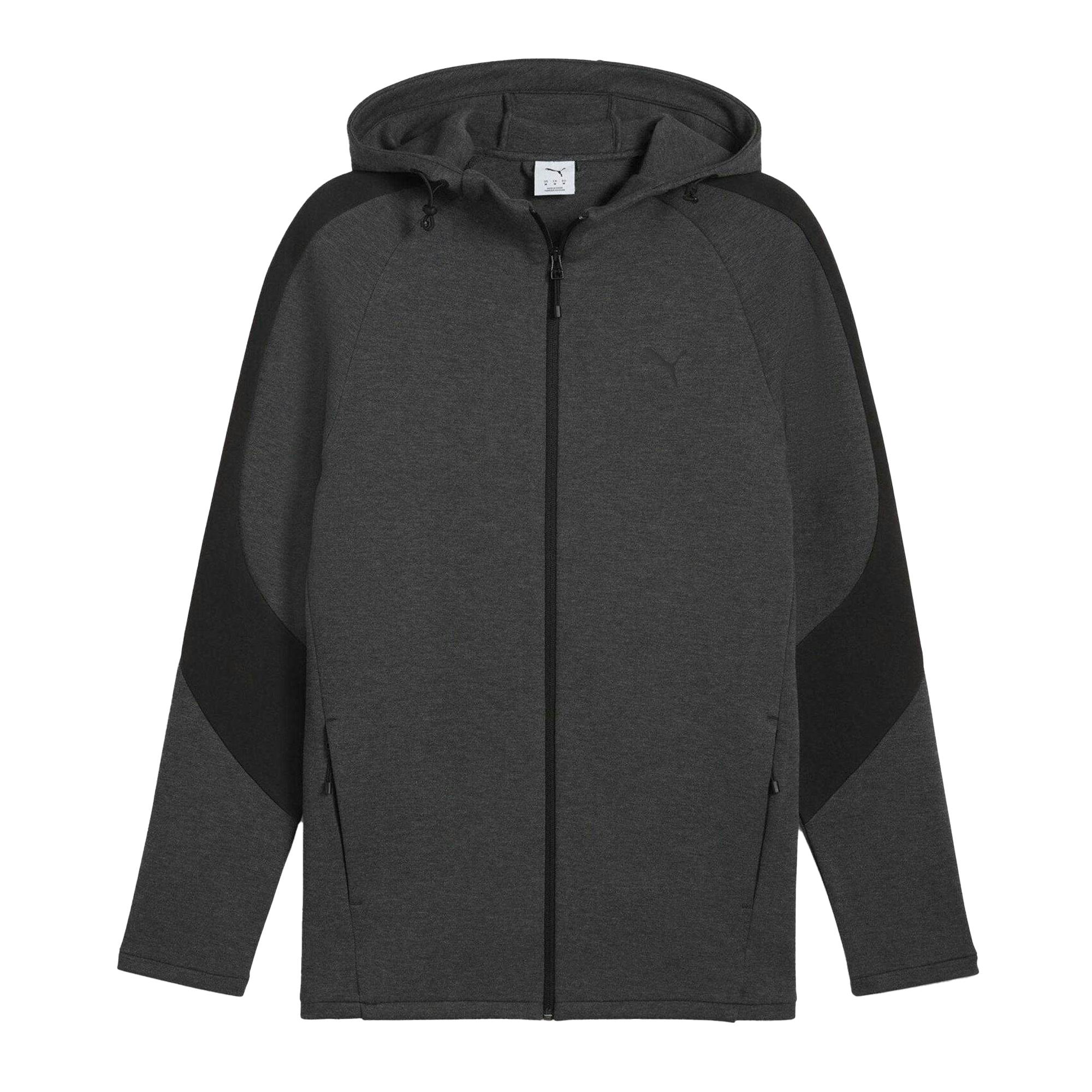 Puma Men's Dark/Grey Evostripe Full Zip Hoodie - Heather - Xl - Heather - 78% Cotton/18% Polyester/4% Elastane