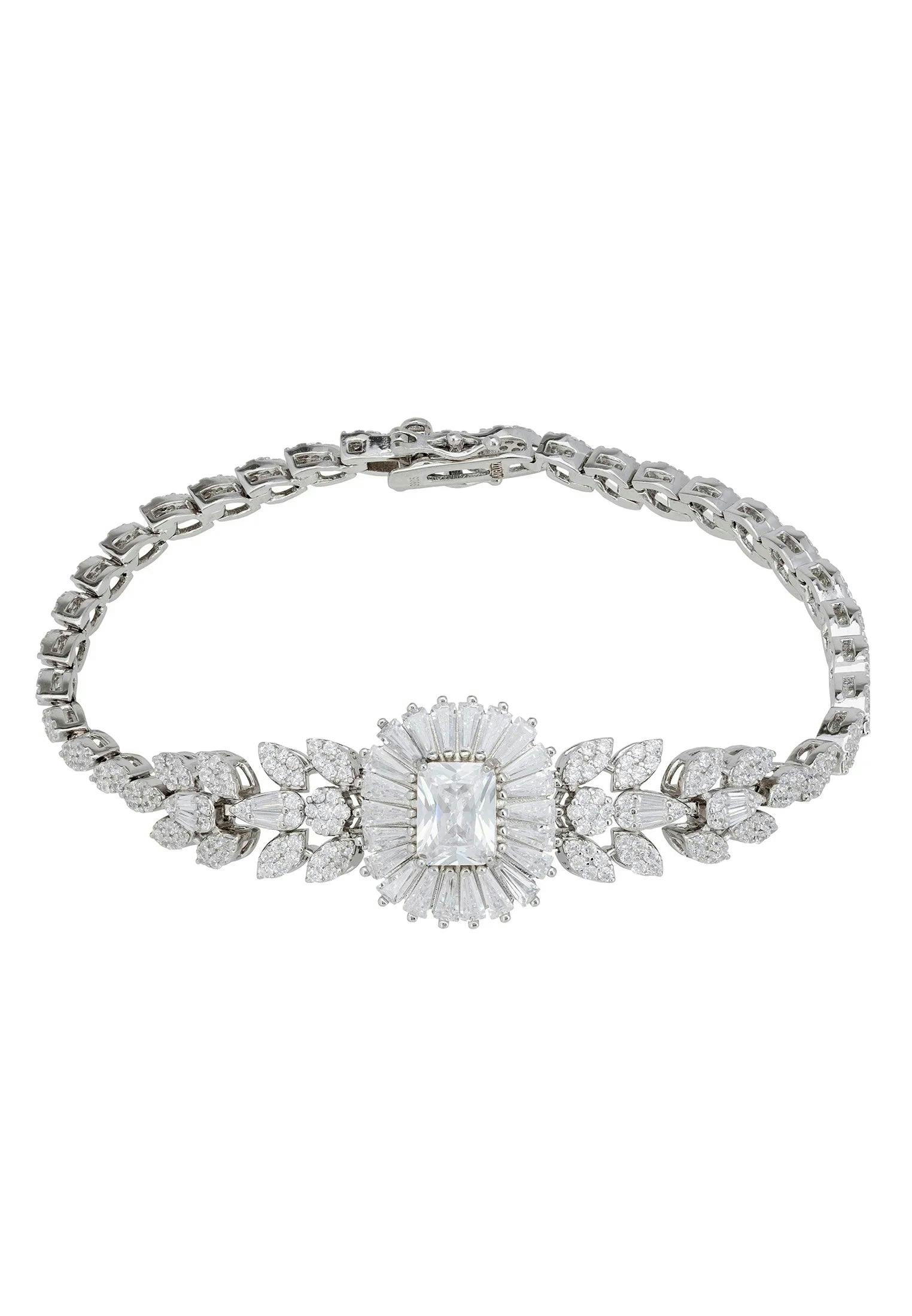 Latelita Silver Countess Gemstone Bracelet Moissanite