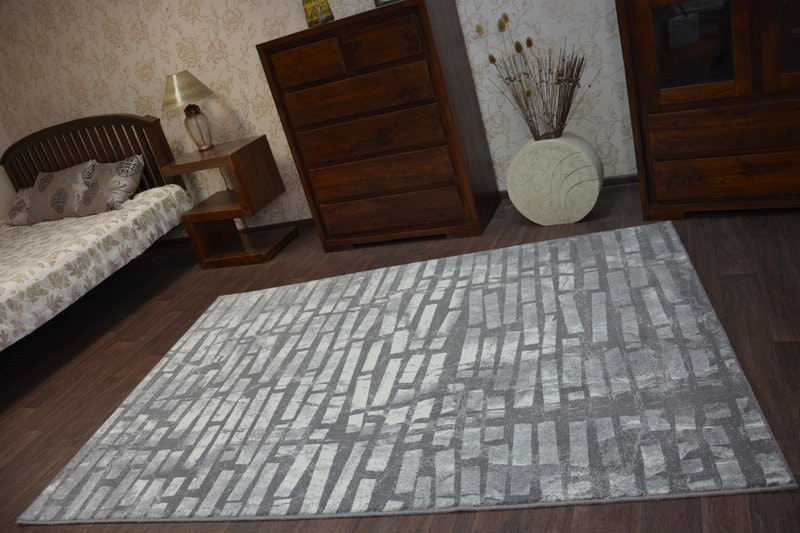 Rugsx Light/Grey Andere Rectangular Rug - Distressed Stone - 80Cm X 150Cm