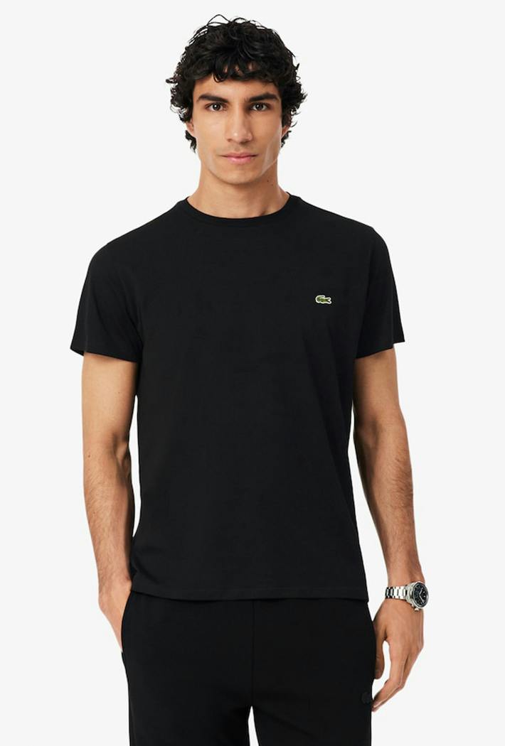 Lacoste Men's Burgundy/Green/Black Cotton Pima T-Shirt - 5 (Large) - Image 5