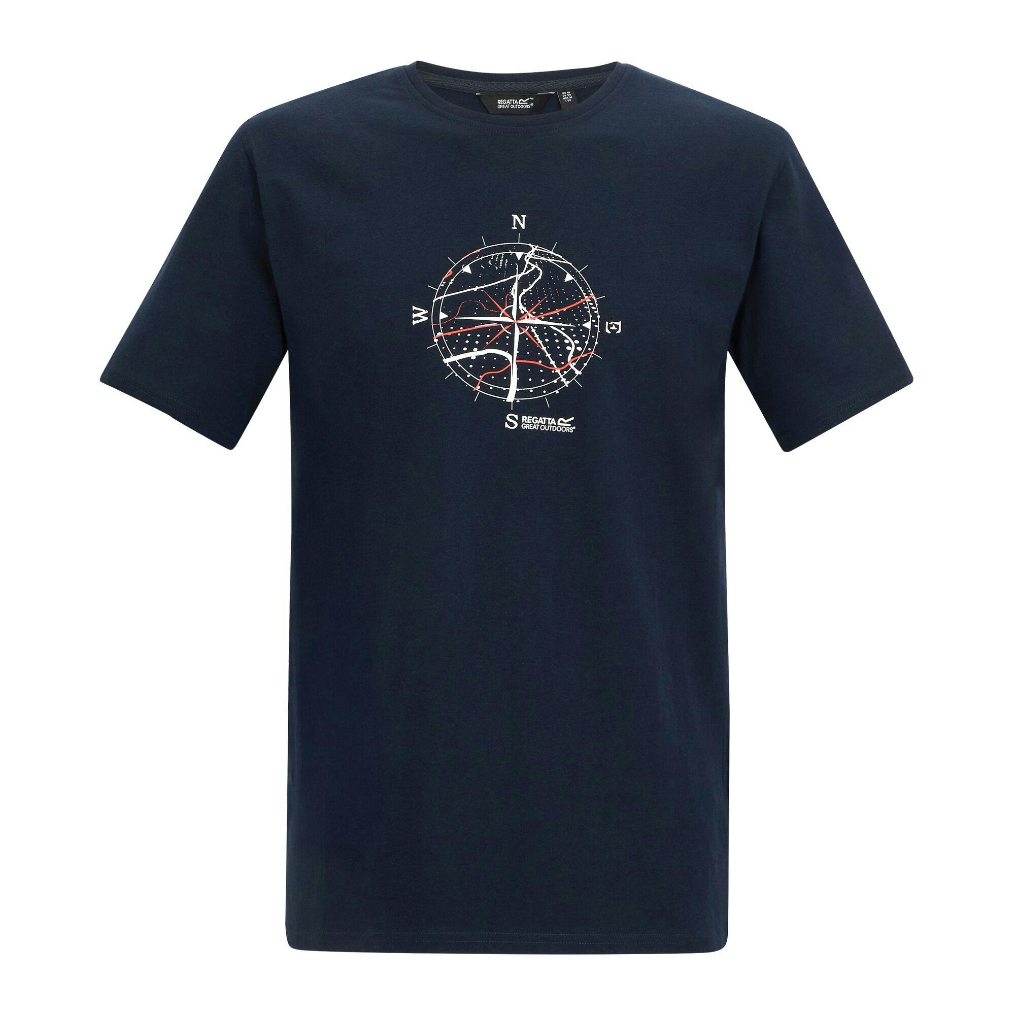 Regatta Men's Cline Ix Compass T-Shirt - Navy - Navy - 3XL - 95% Cotton/5% Viscose
