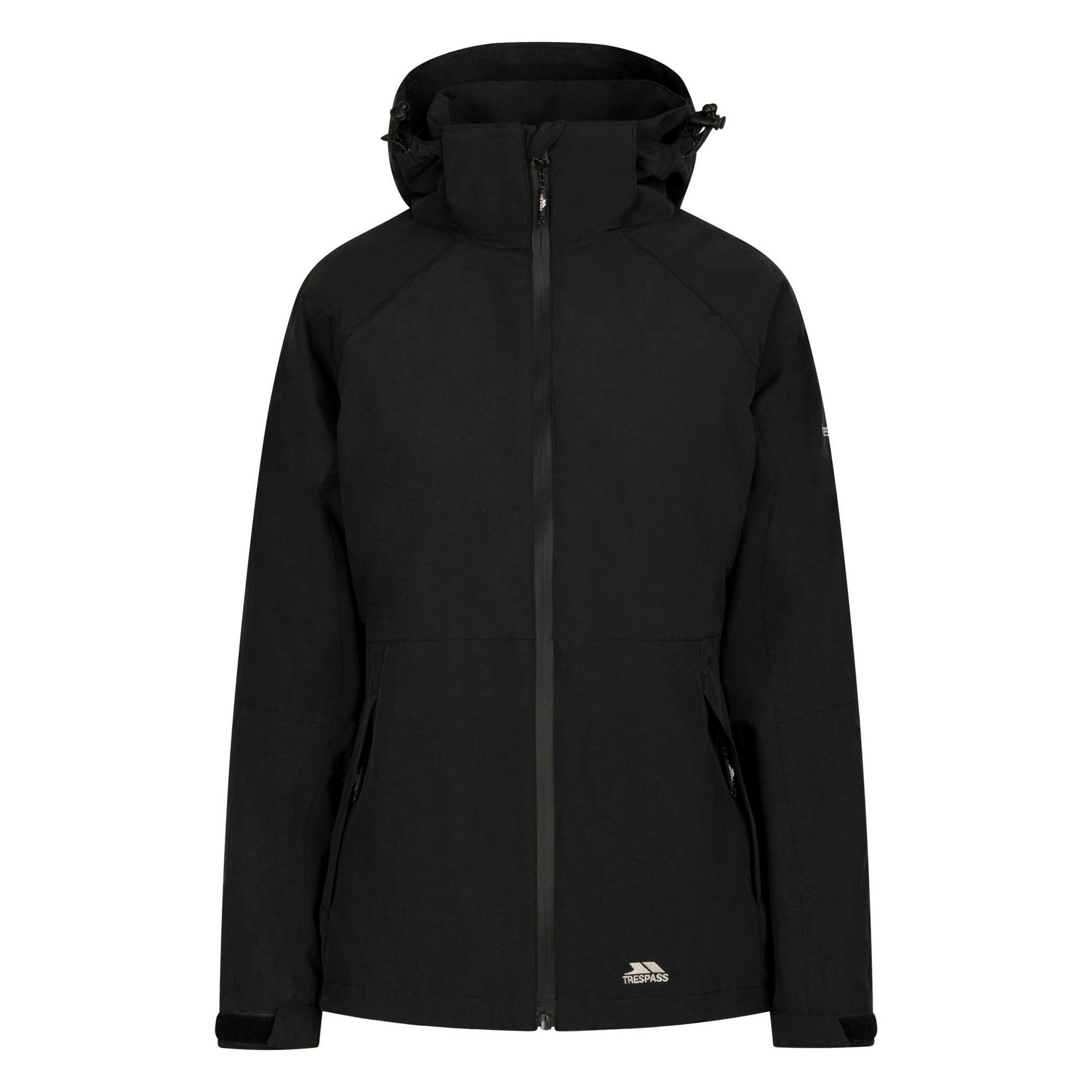 Trespass Women's Black Tilbury Tp75 Waterproof Jacket - Xl - 100% Polyester Pu Coating
