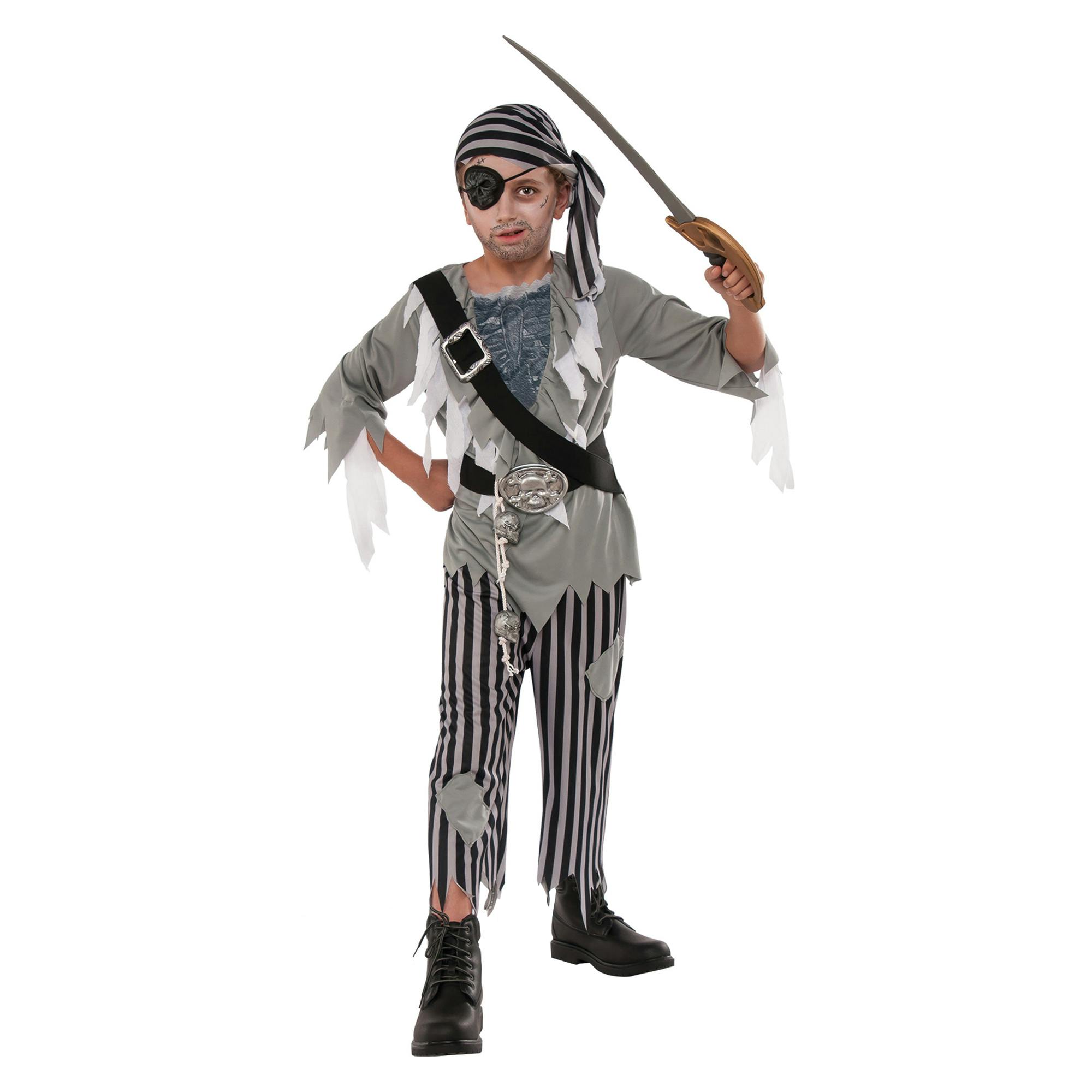 Bristol Novelty Boys Grey Pirate Ghost Halloween Costume - 3-4 Years