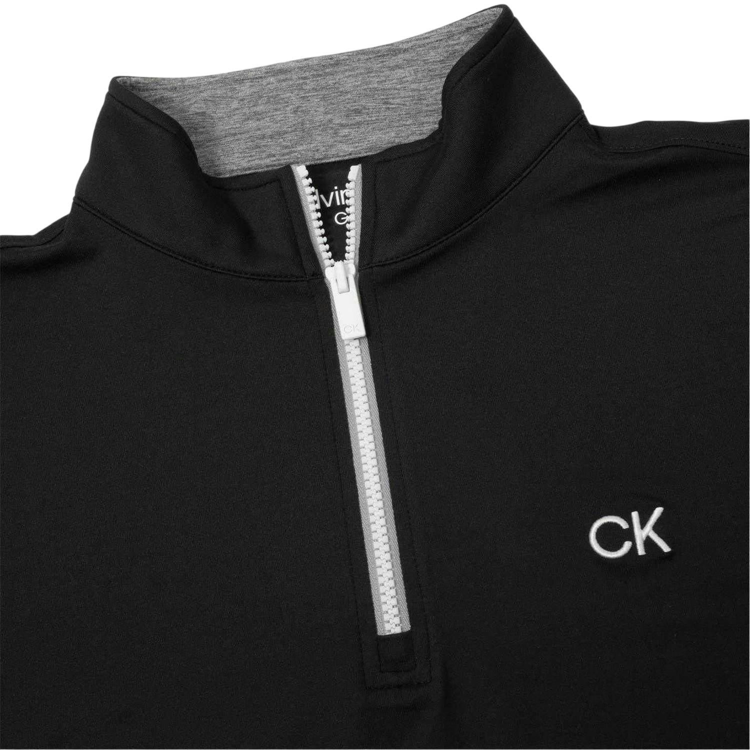 Calvin Klein Men's Black Albany Half Zip Golf Sweatshirt - Xl - 88% Polyester/12% Elastane