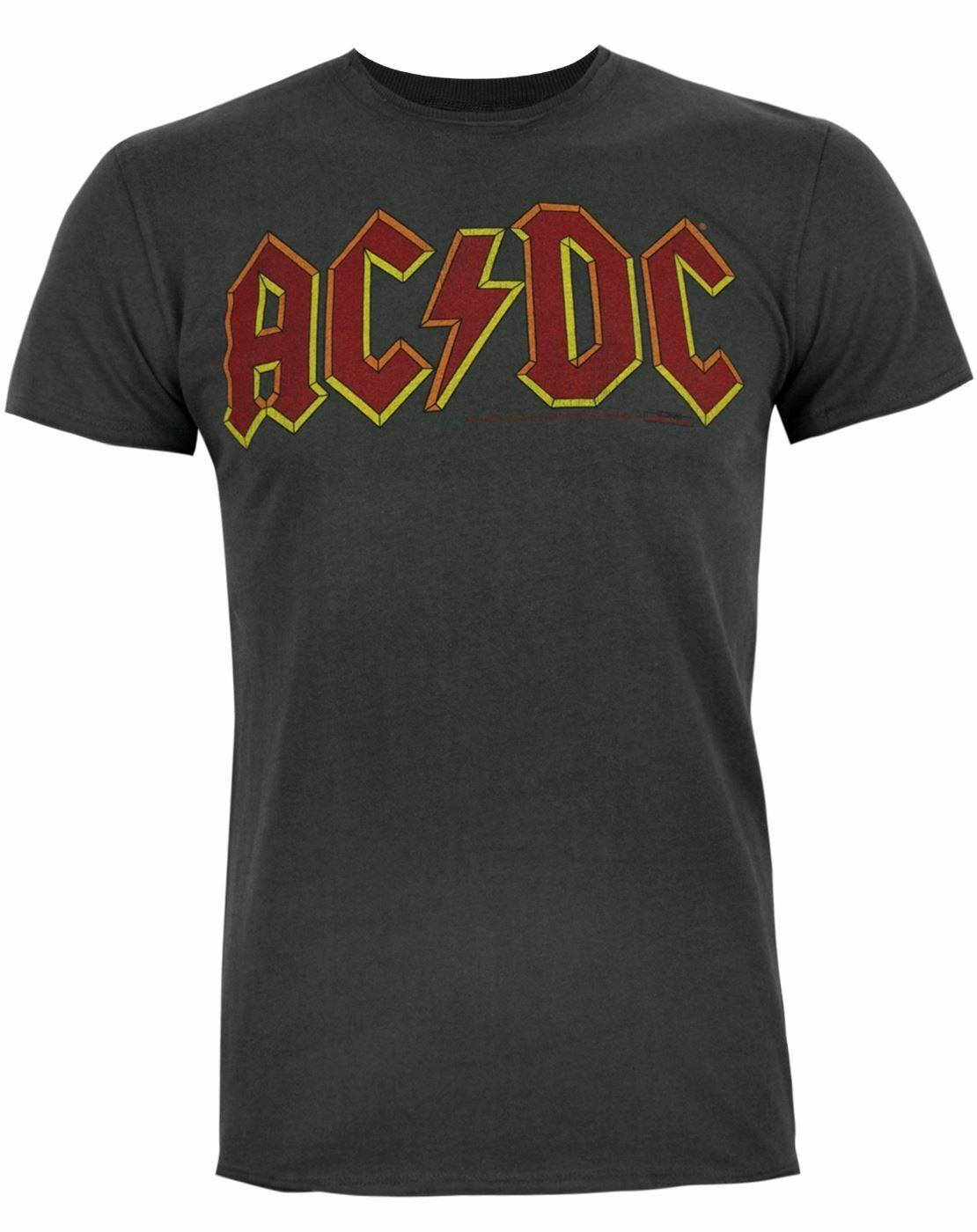 Vanilla Underground Men's Grey Amplified Clothing Ac/Dc Logo Short Sleeved T-Shirt - Small