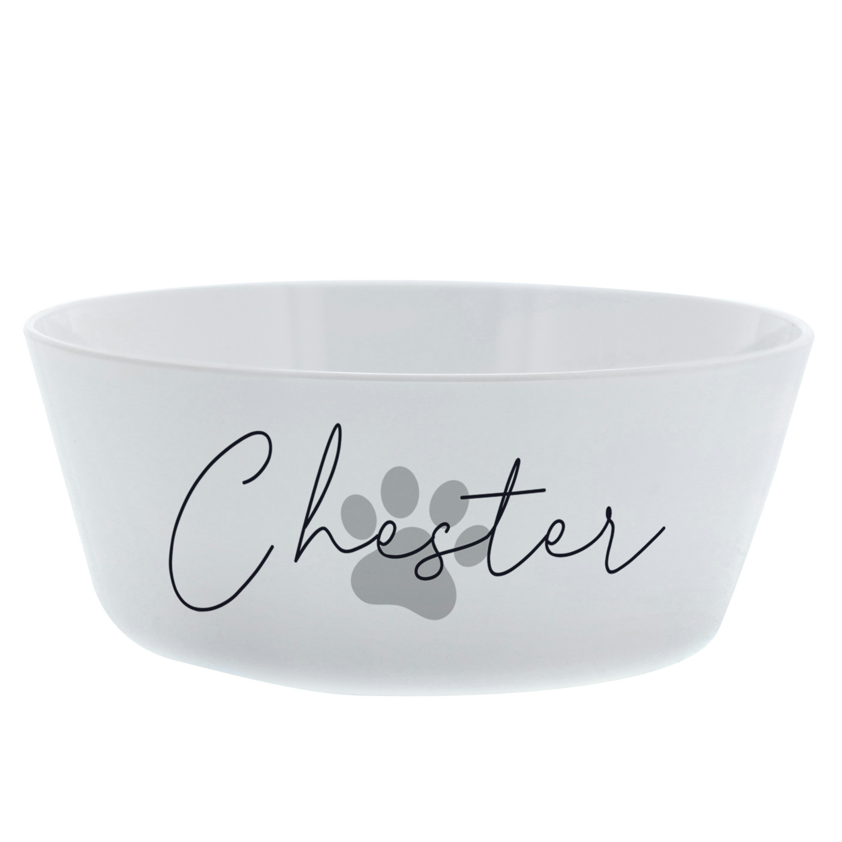 Personalised Memento Company Grey Personalised Pawprint Plastic Cat Bowl