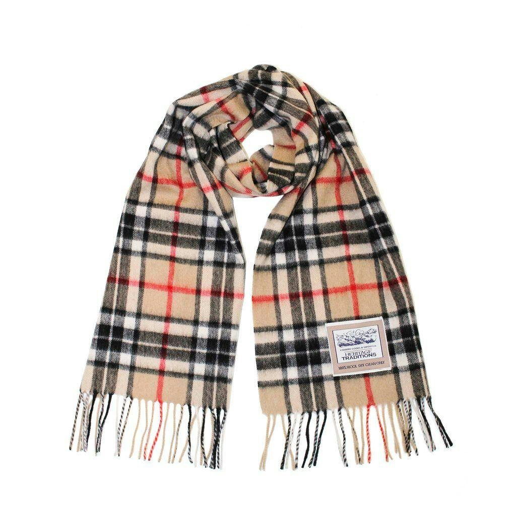Heritage Traditions Pure Wool Tartan Scarf - Camel Thomson