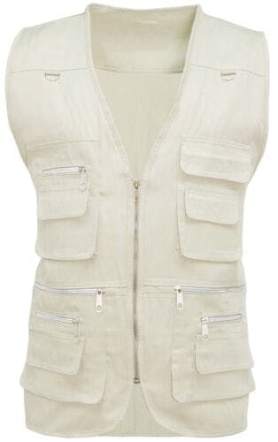 Coolandnew Cream Multi Pocket Utility Vest - Xl
