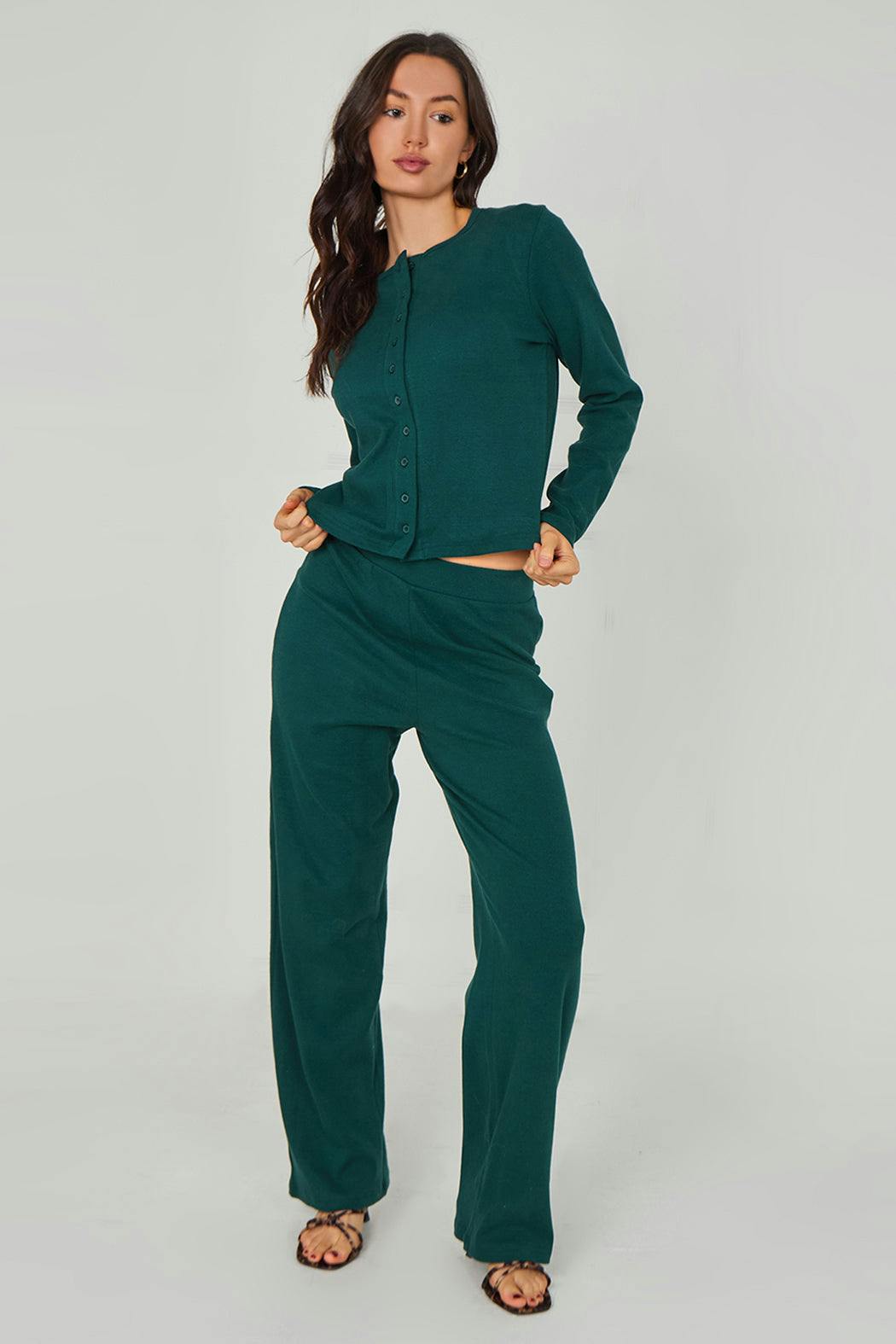 Urban Bliss Green Long Sleeved Button Front Top - 14