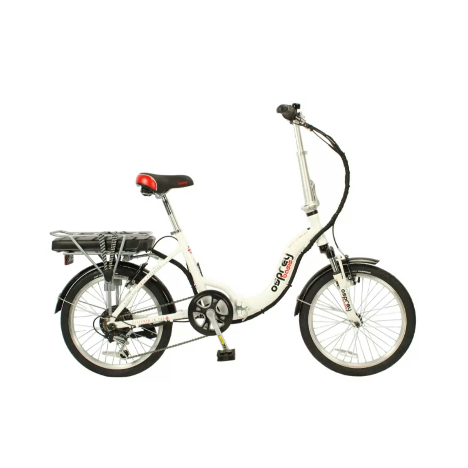 Basis White Osprey Folding Low Step 20″ Electric Folding Bike 17Ah