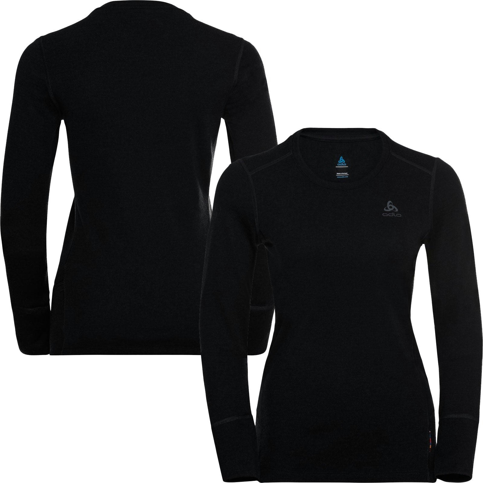 Odlo Women's Black Merino 260 Long Sleeve Crew Neck Base Layer {O-112041} - Small
