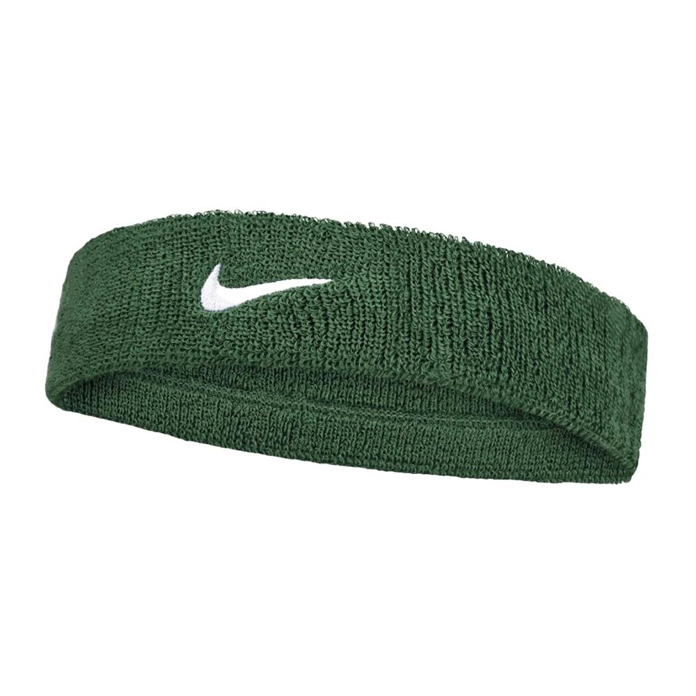 Nike Green/White Classic Swoosh Headband - One Size - 71% Cotton/19% Nylon/6% Rubber/4% Polyester