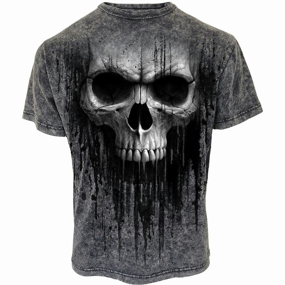 Spiral Direct Dark Acid Skull - Acid Wash T-Shirt - M - Digital - Digital