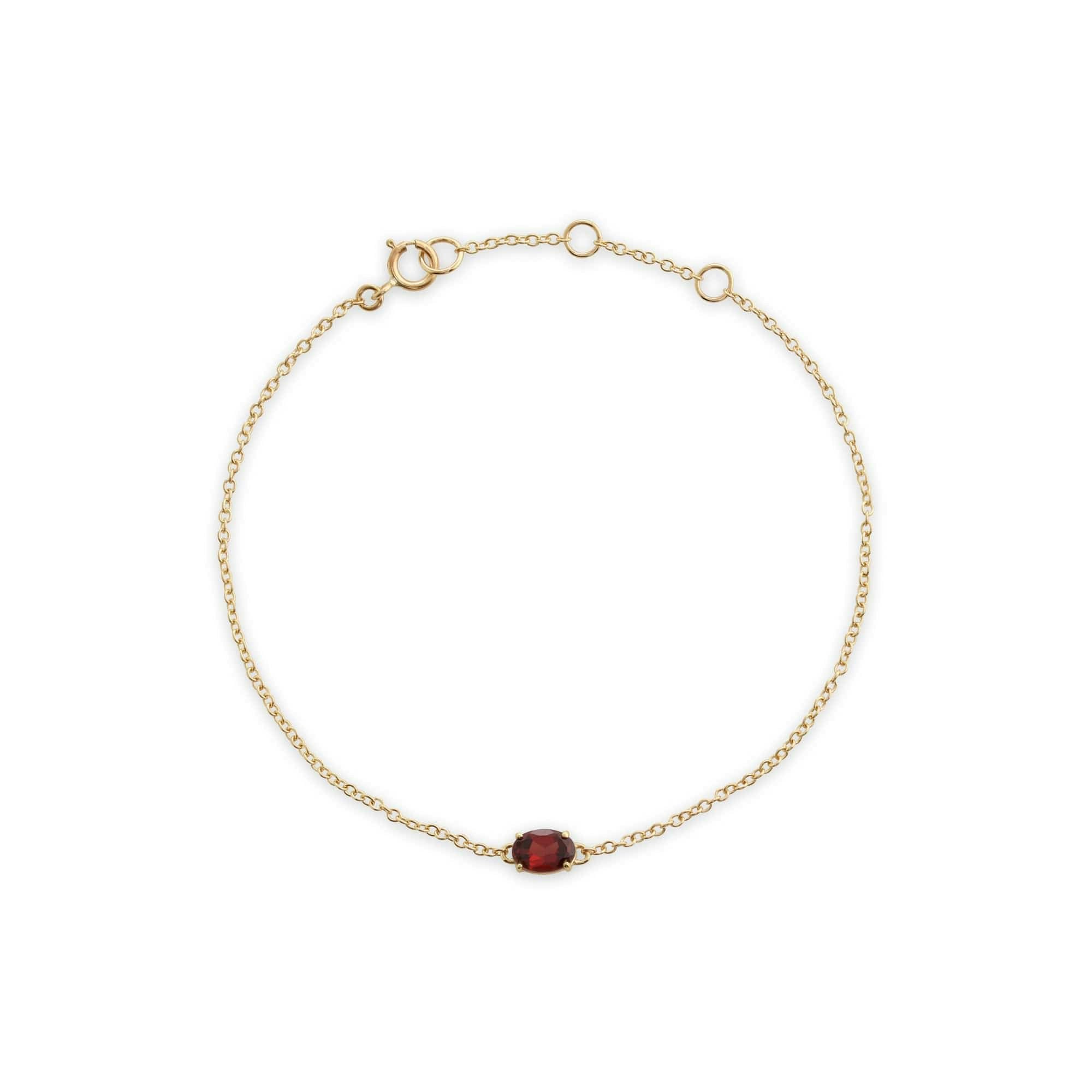 Gemondo Yellow/Gold Classic Oval Garnet Single Stone Bracelet In 9Ct