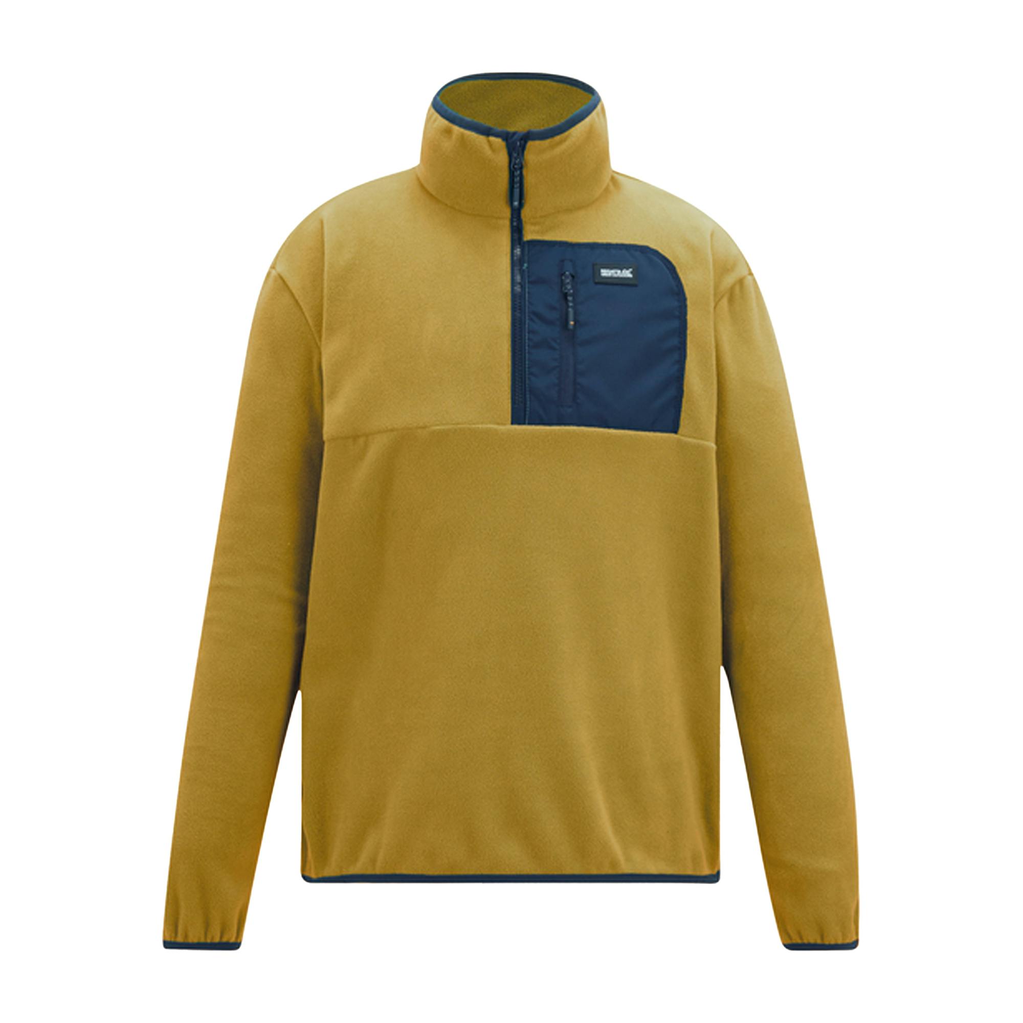 Regatta Men's Brown Frankie Half Zip Fleece Top - Wood /Navy - Xl - Wood /Navy - 70% Polyester/30% Recycled Polyester