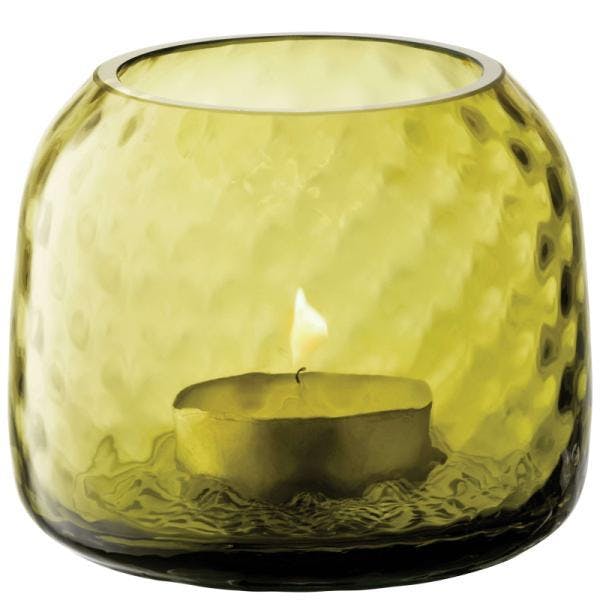 Lsa International Green Lsa Dapple Tealight Holder Vase 7Cm Woodland - 1 - Glass - Woodland