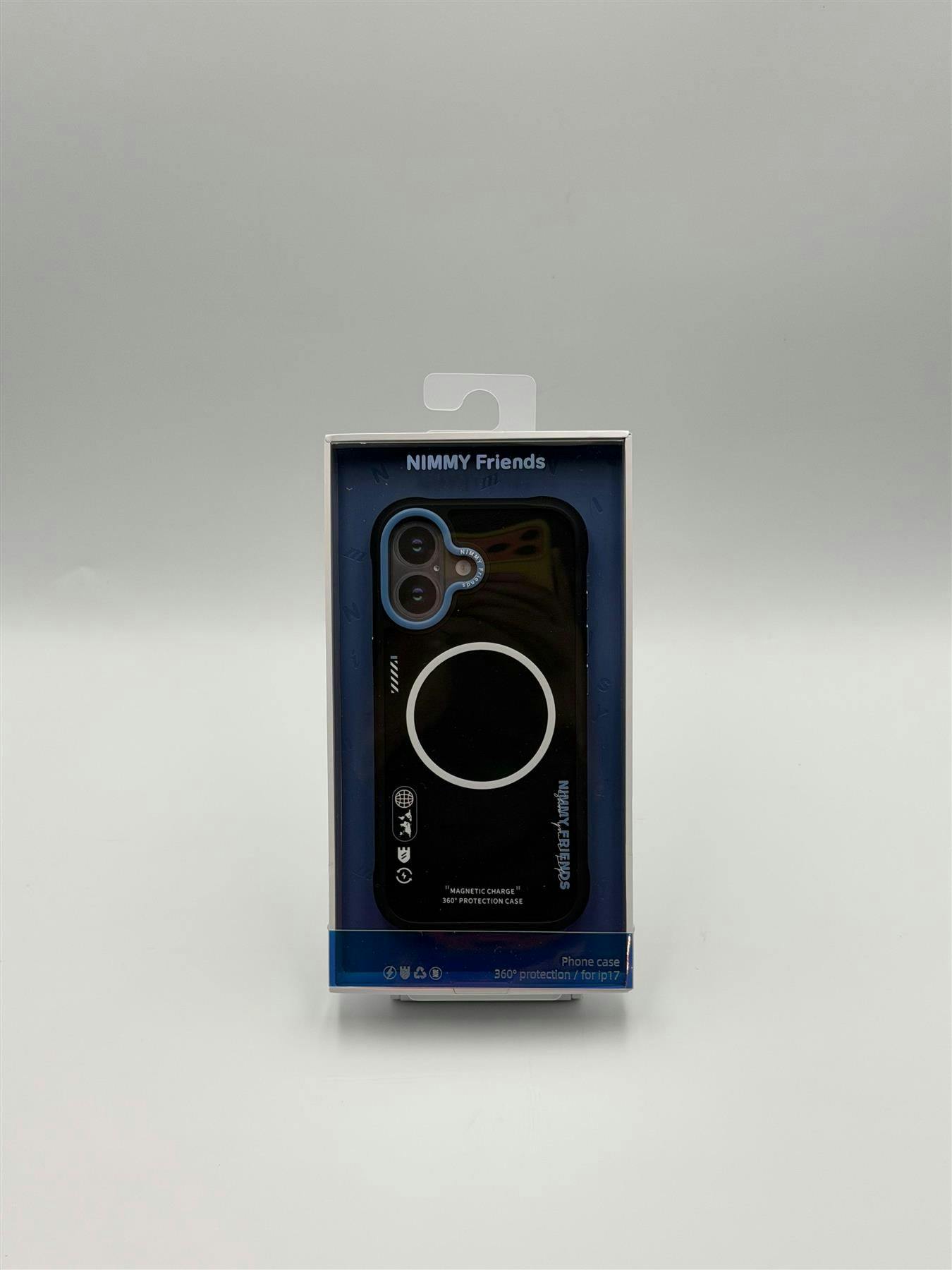 Nimmy Friends Black/Blue Nimmy Cool & Cute 2.0 Case With Magsafe For Iphone 17 6.3" - N-Yjkm-Cx2.0-Ip17-01-A