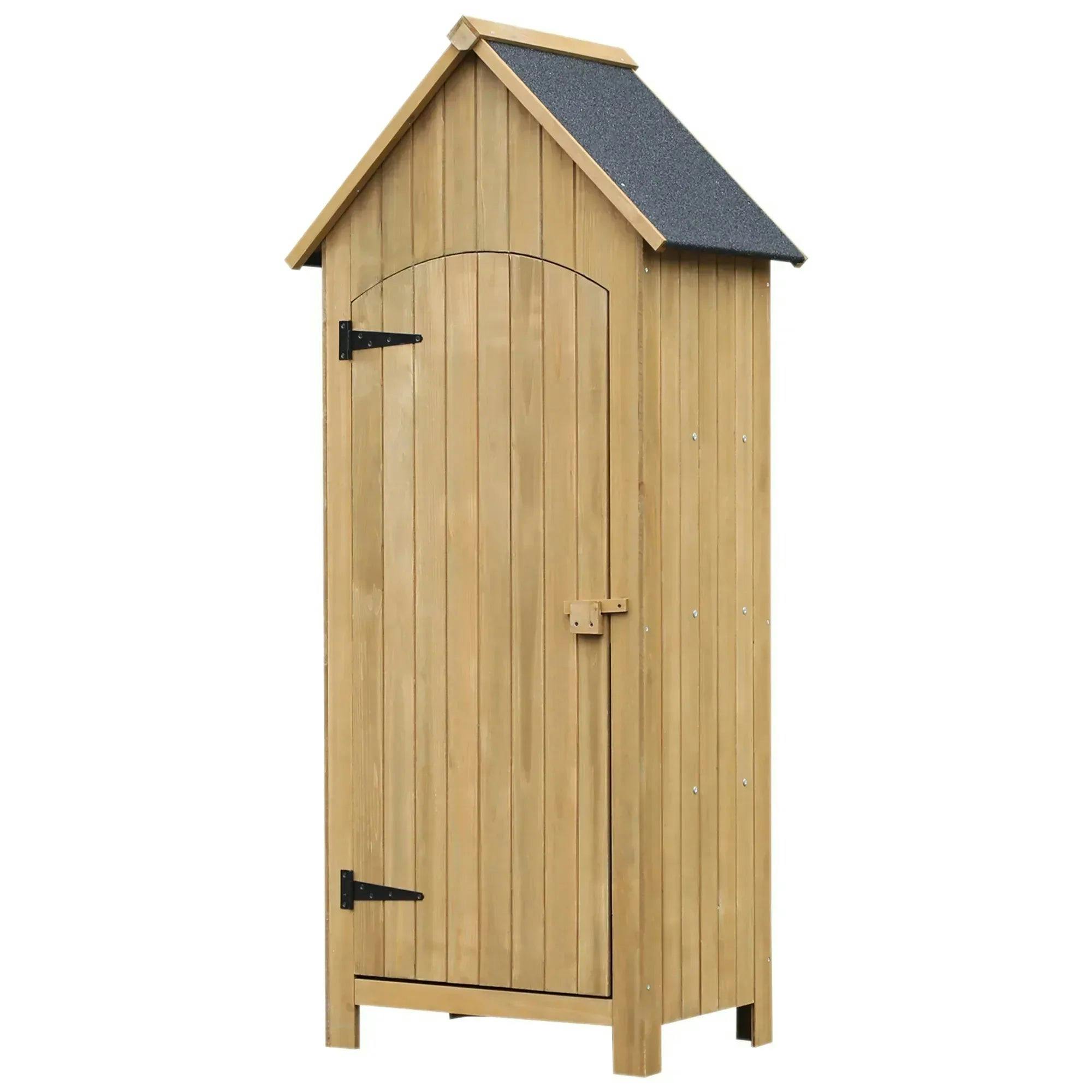 Outsunny Wooden Small Garden Shed With 3 Shelves And Tilt Roof - Image 10
