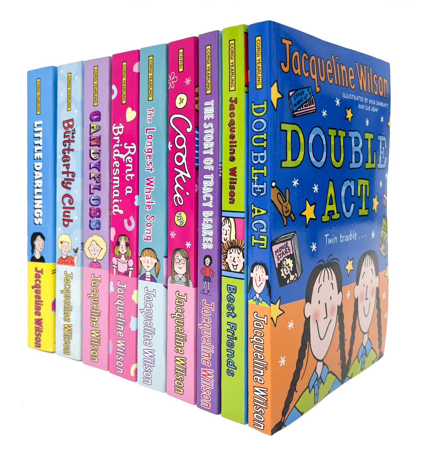 Corgi Jacqueline Wilson 9 Books Collection Set (Double Act, Candyfloss, Cookie, Little Darlings, Best Friends, The Butterfly Club And More)