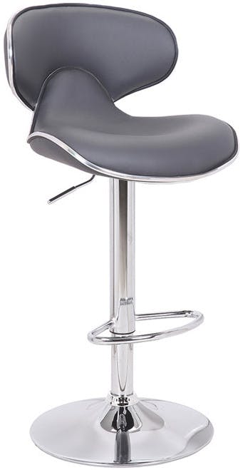 Lamboro Carcaso Faux Leather Bar Stool, Adjustable Swivel, Chrome Base