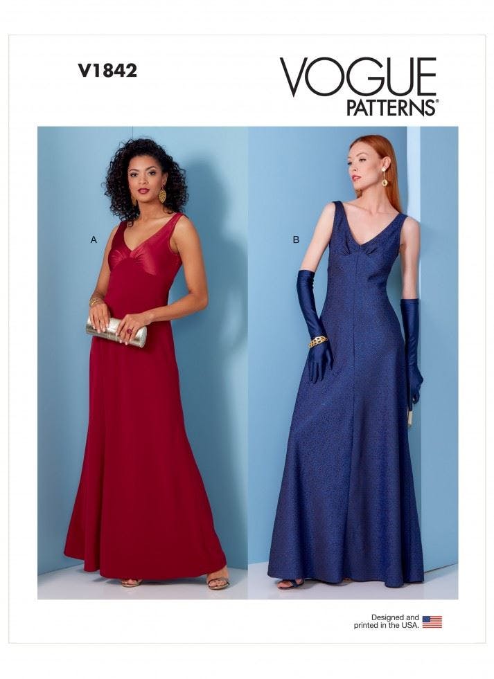 Vogue Women's Sewing Pattern 1842, Dresses For B5 (8-10-12-14-16) - Intermediate - F5 (16-18-20-22-24)