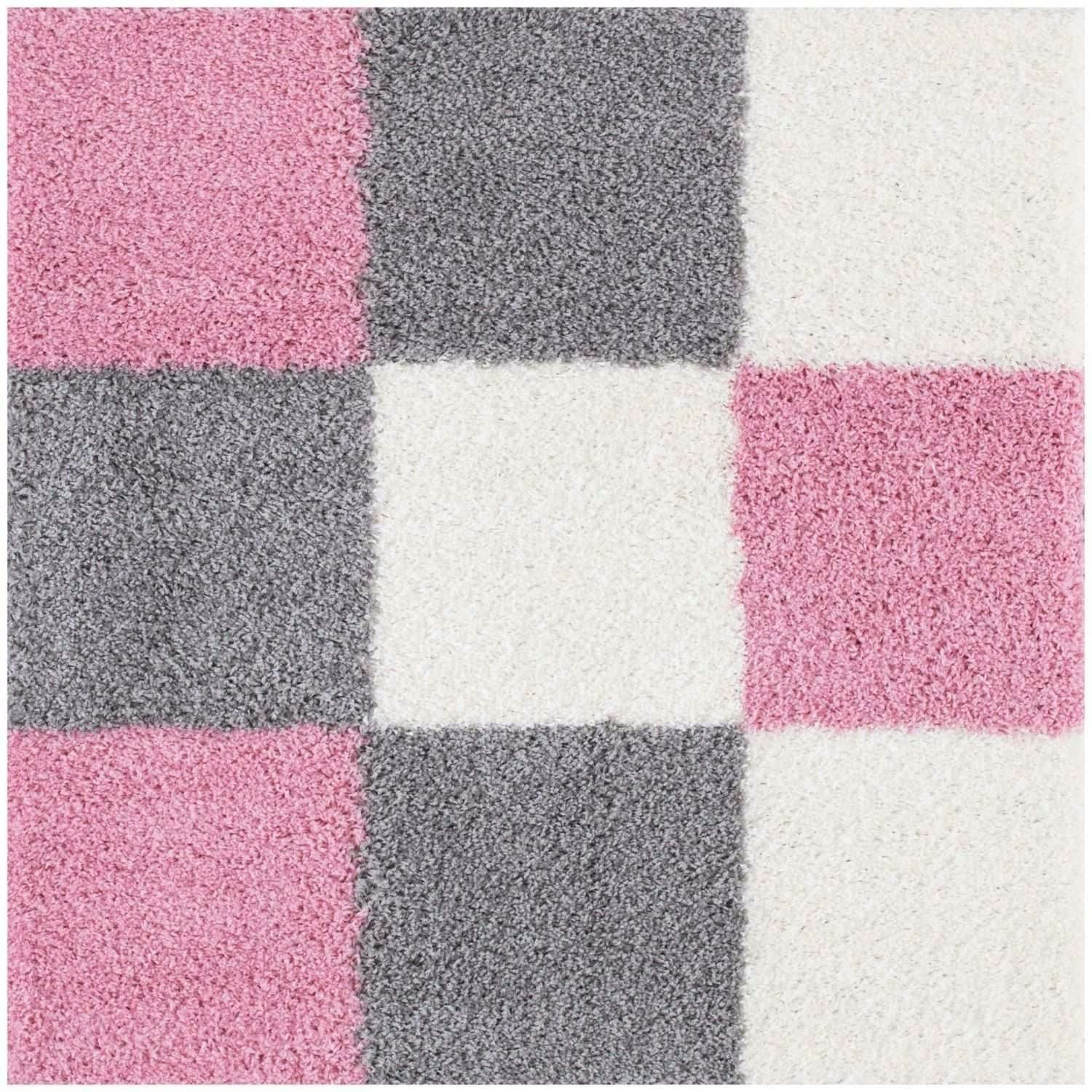 Rackhams Pink Myshaggy Geometric Rug - 120X120 Cm