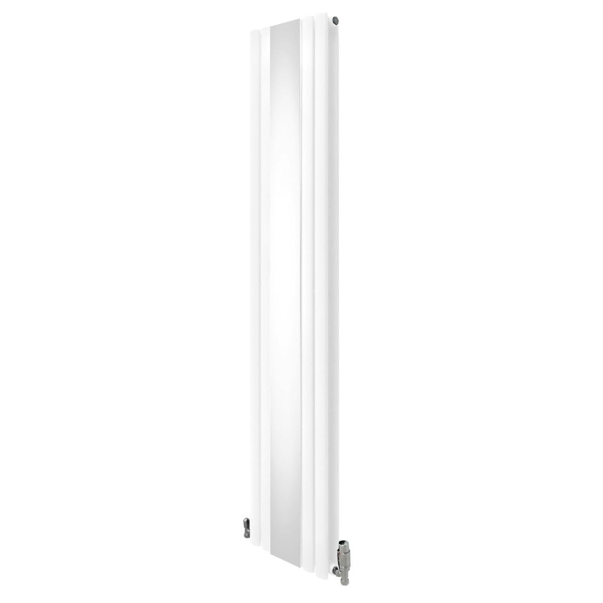 Monstershop White Oval Mirror Radiator & Valves - 1800Mm X 380Mm