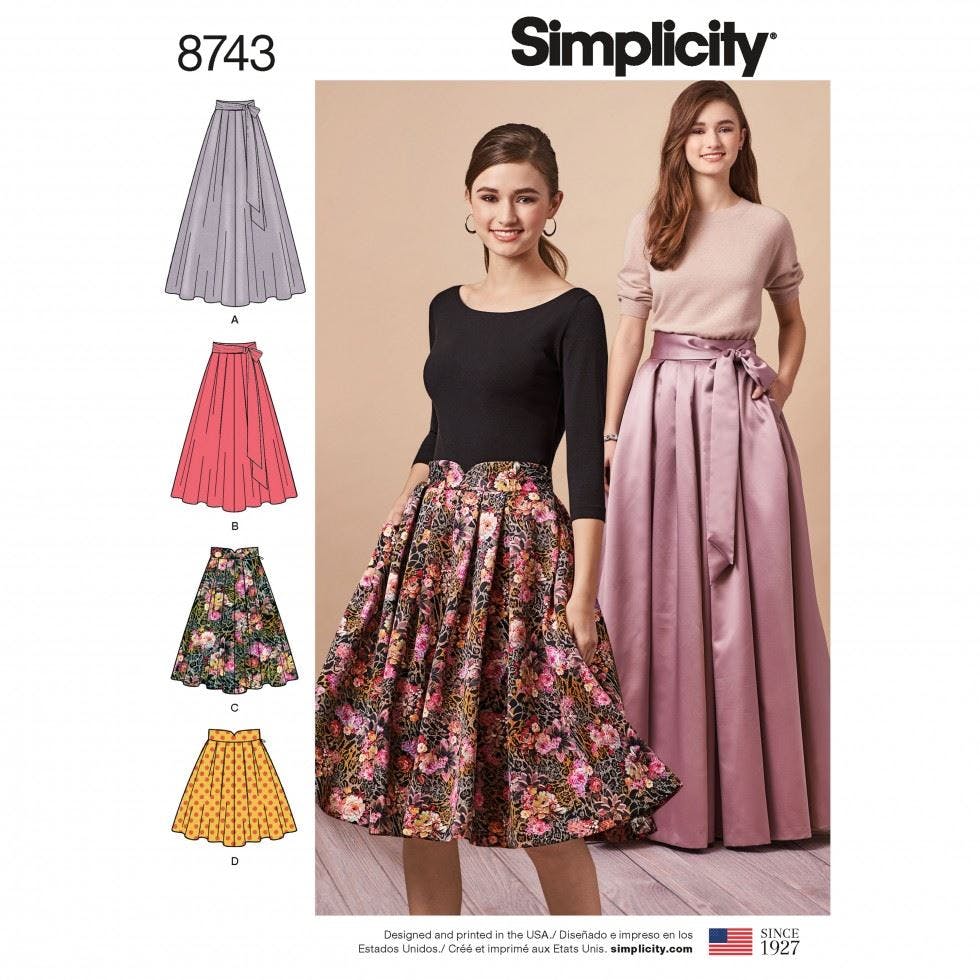 Simplicity Women's Sewing Pattern 8743, Skirts For H5 (6-8-10-12-14) - Intermediate - H5 (6-8-10-12-14)