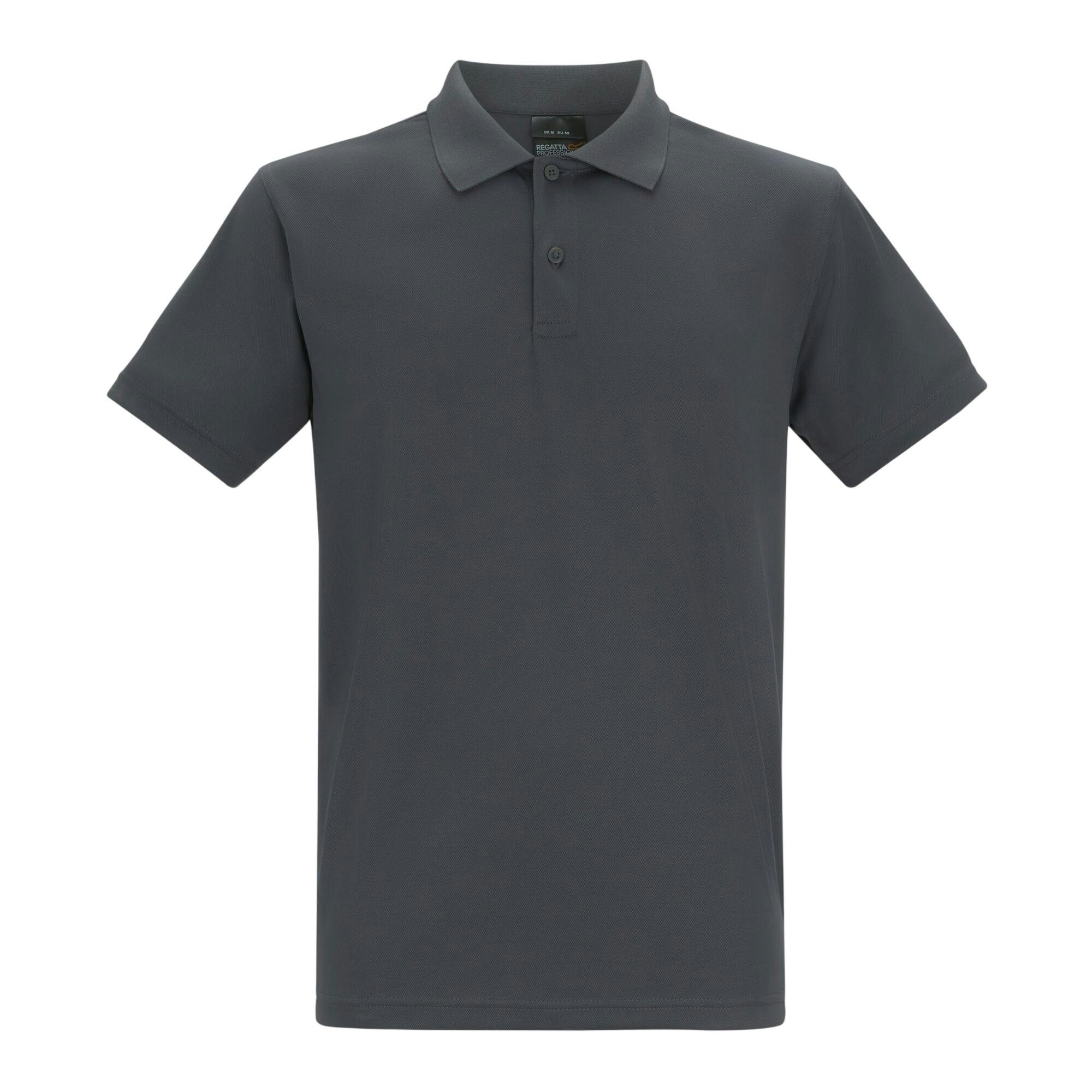 Regatta Professional Men's Pique Polo Shirt Black 4XL Short Sleeve Moisture Wicking Workwear Top - Image 4