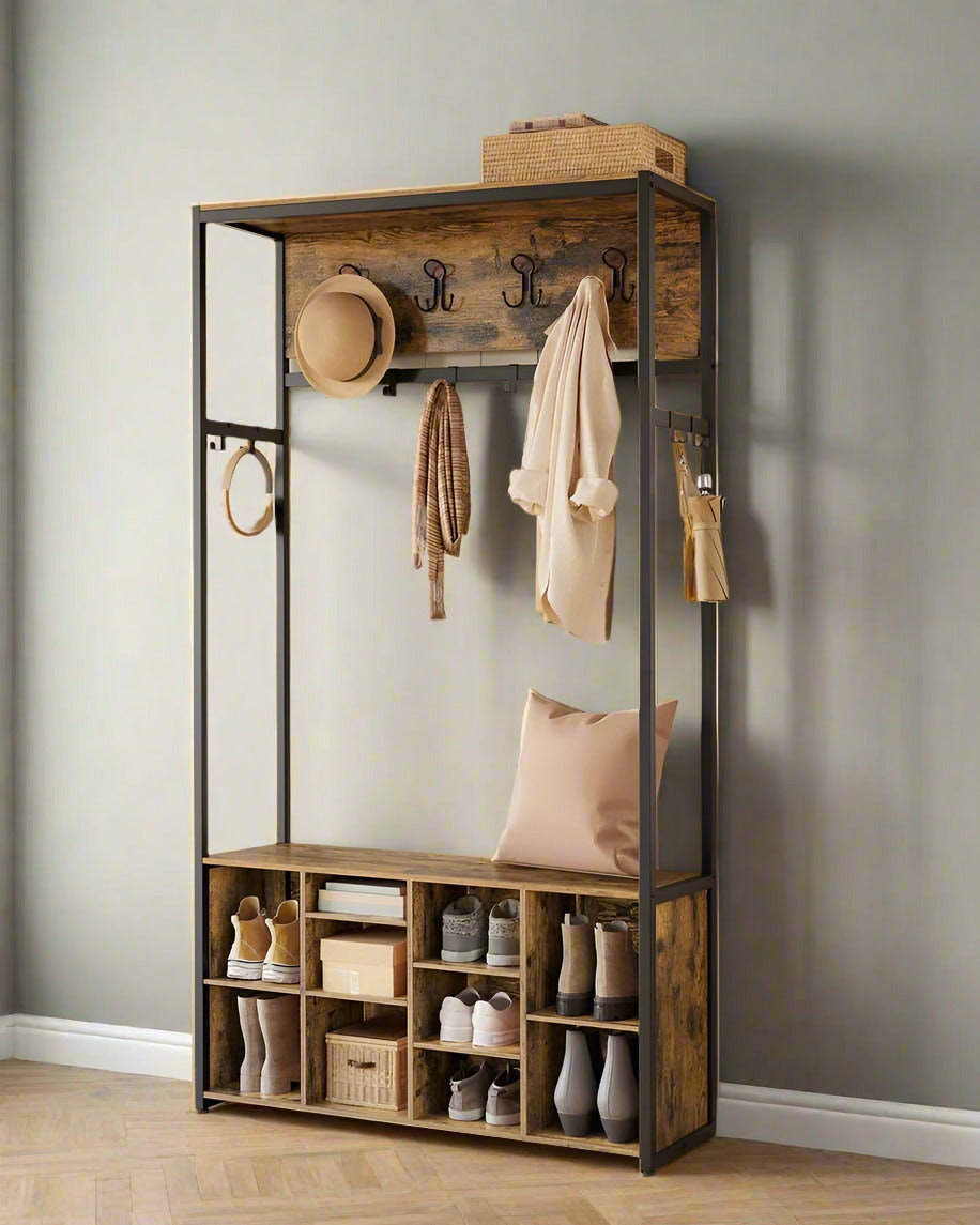 Modcraft Brown Entryway Hall Tree With Bench And Storage
