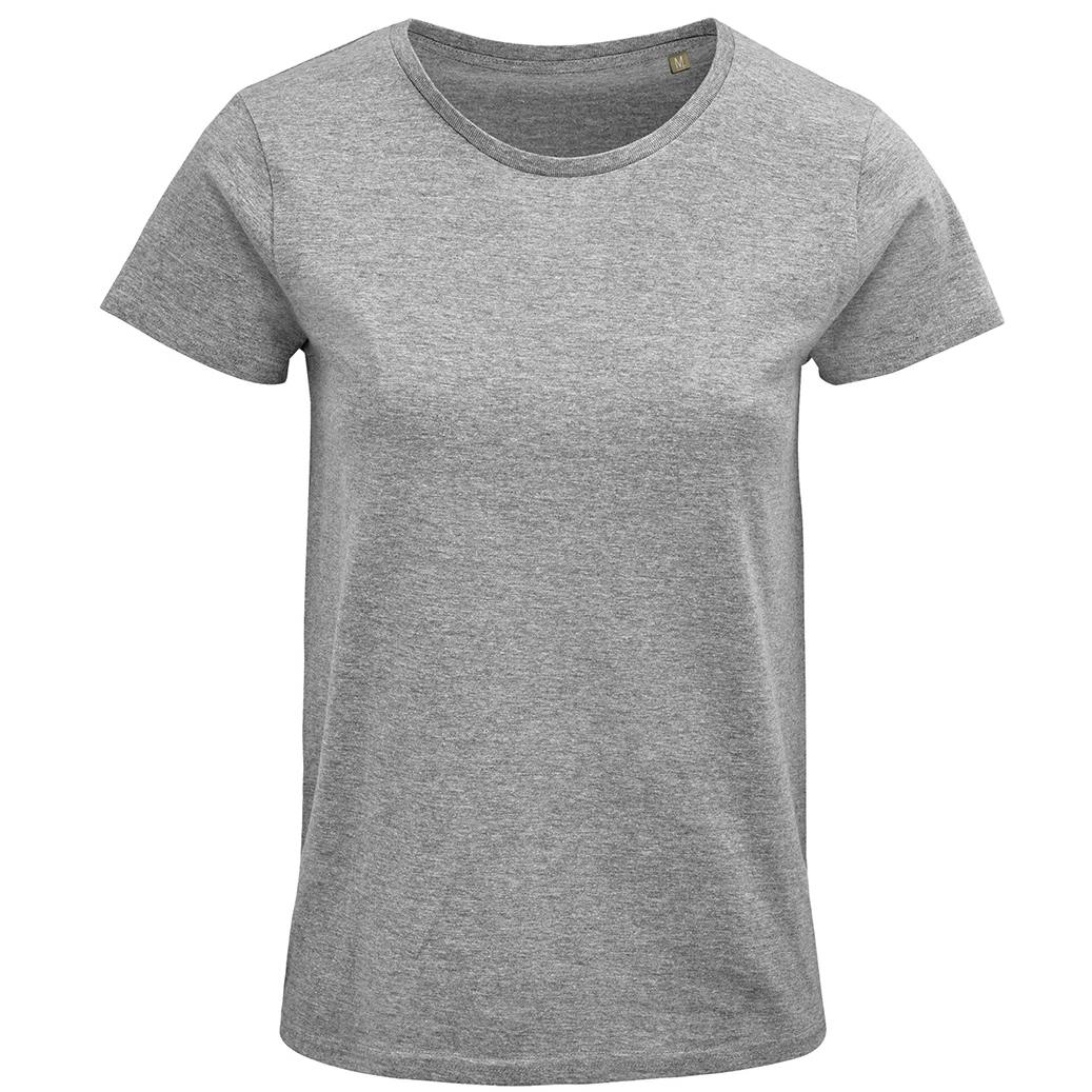 Sols Women's Grey Crusader Marl Organic T-Shirt - Xxl - 100% Organic Cotton