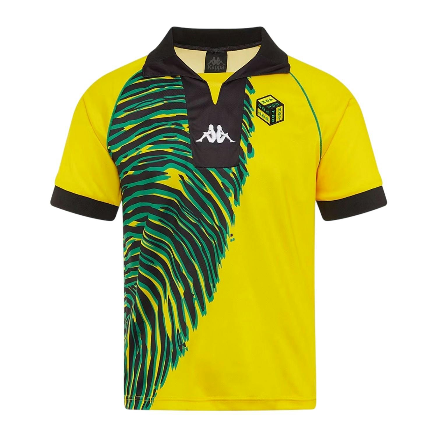 Kappa (L, Bright Yellow/Black) Mens Pox Too Hot Graphic Print Regular T-Shirt - Image 2