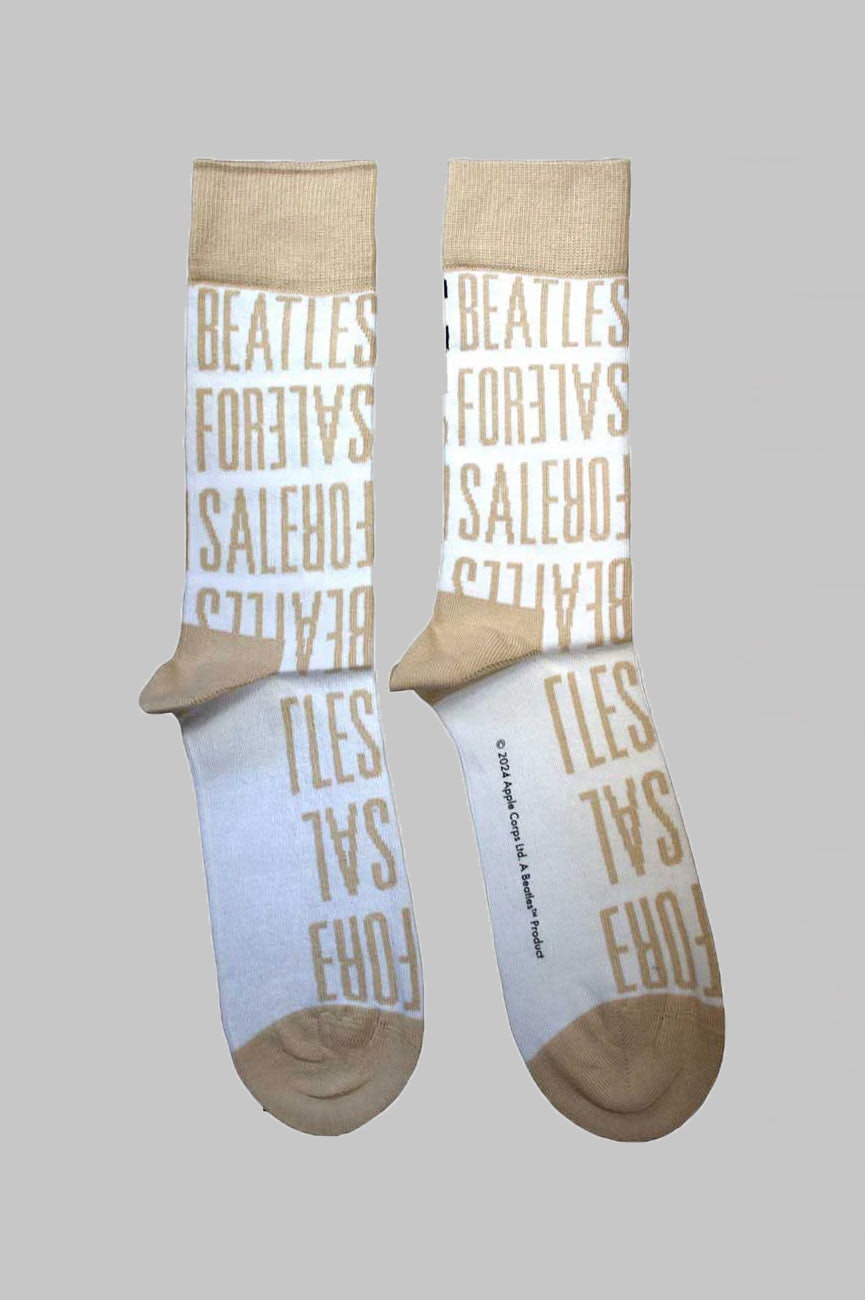 Paradiso Clothing Unisex White The Beatles For Sale Text Repeat Ankle Socks