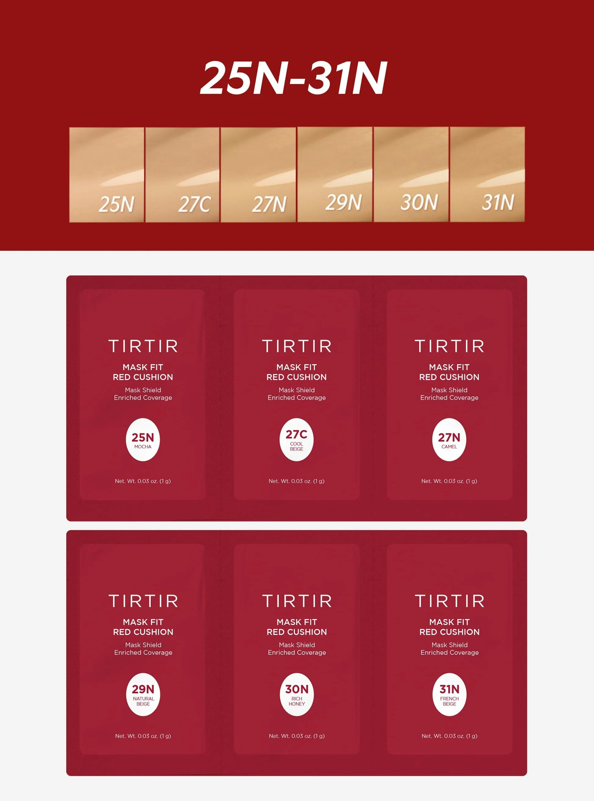 Tirtir Red/Beige Mask Fit Cushion - 29N Natural