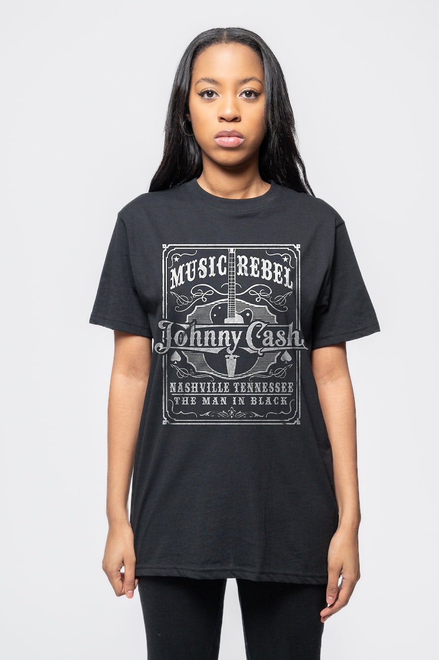 Paradiso Clothing Unisex Black Paradiso Johnny Cash Music Rebel T Shirt - Xl